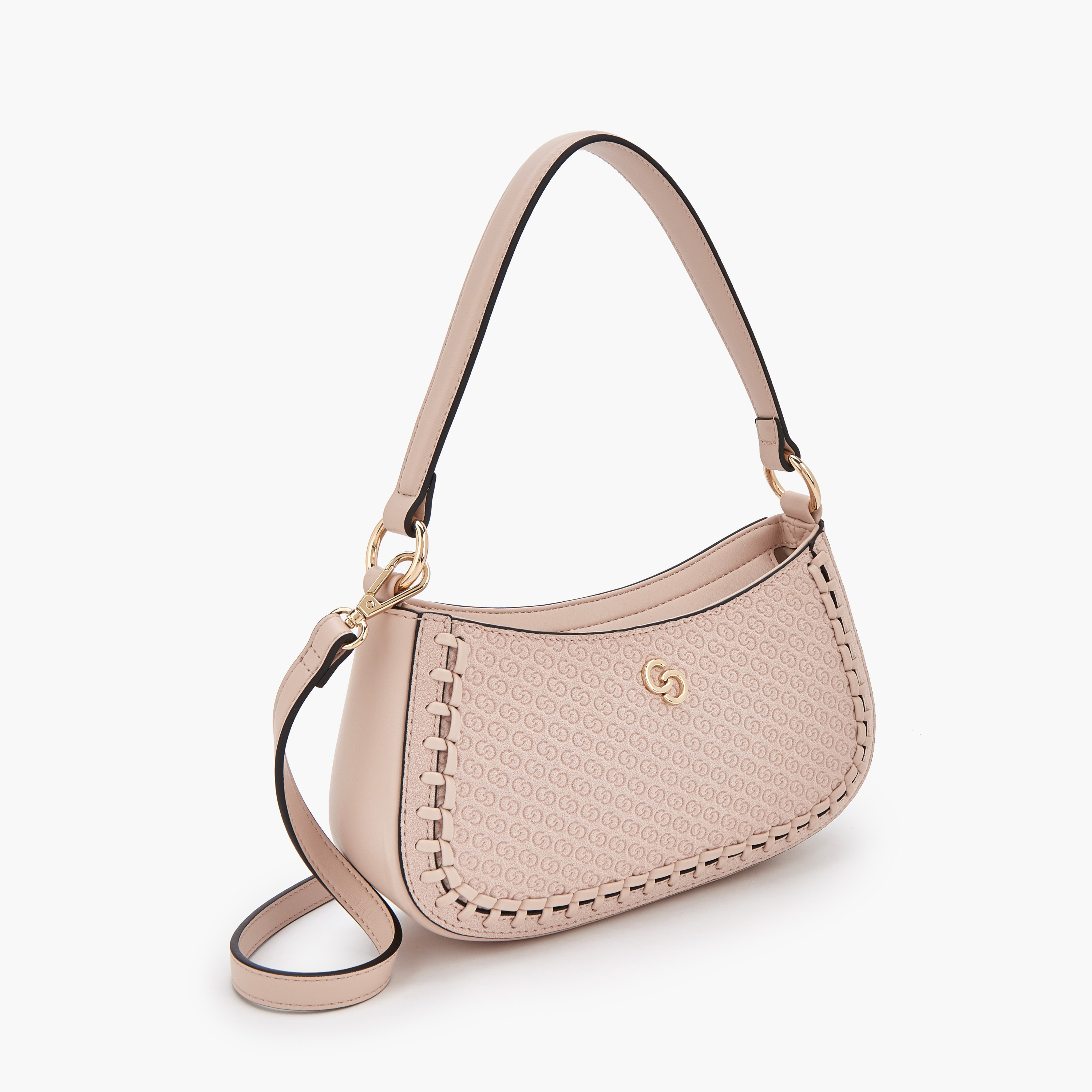شنطة كتف بسحاب إغلاق ونقوش مونوجرام من سيليست-women-bagsandwallets-handbags-image-2
