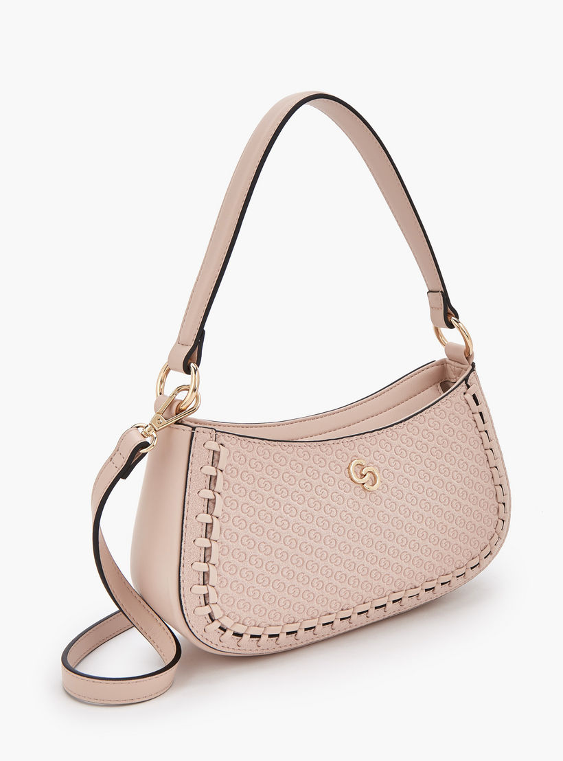 شنطة كتف بسحاب إغلاق ونقوش مونوجرام من سيليست-women-bagsandwallets-handbags-image-2