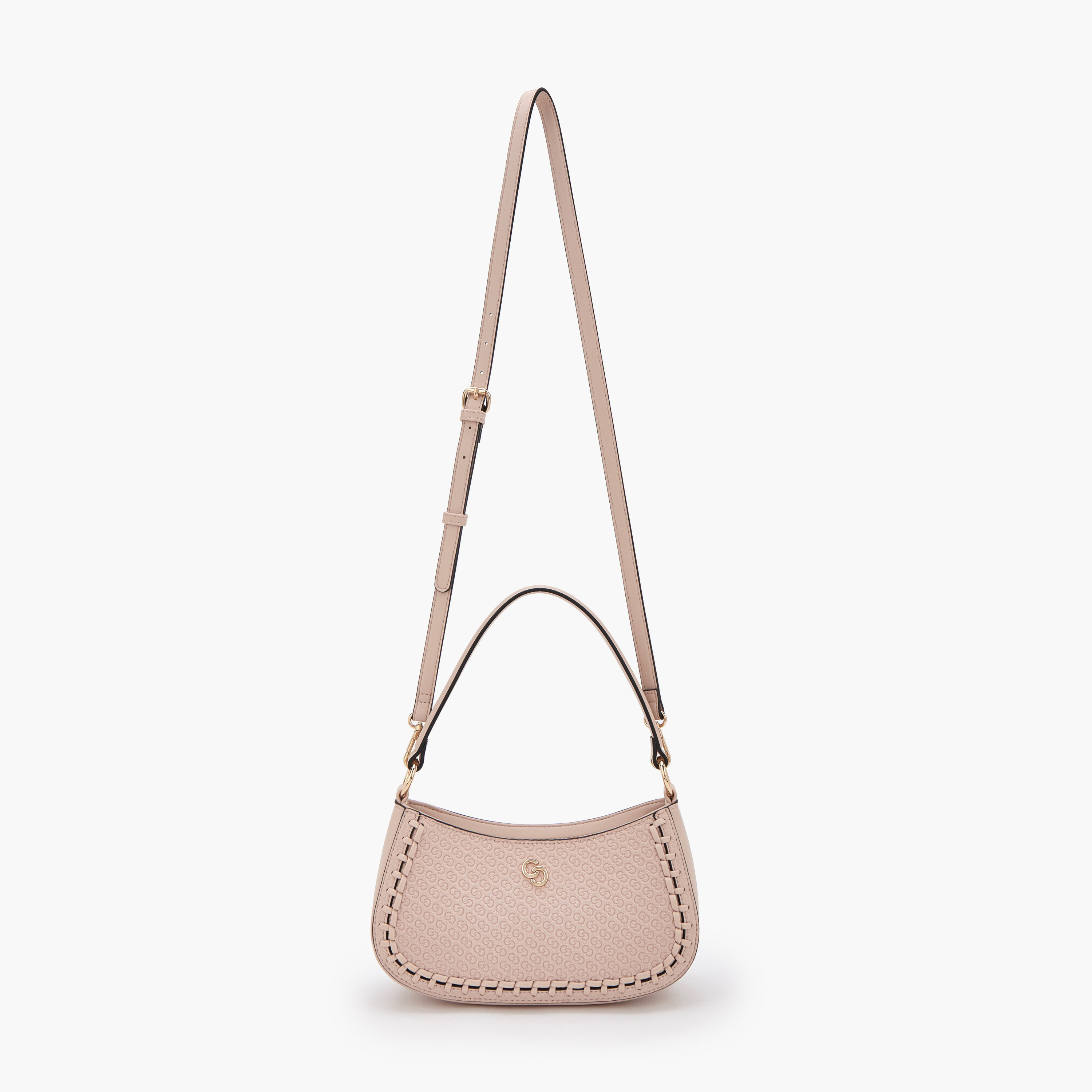 شنطة كتف بسحاب إغلاق ونقوش مونوجرام من سيليست-women-bagsandwallets-handbags-image-5