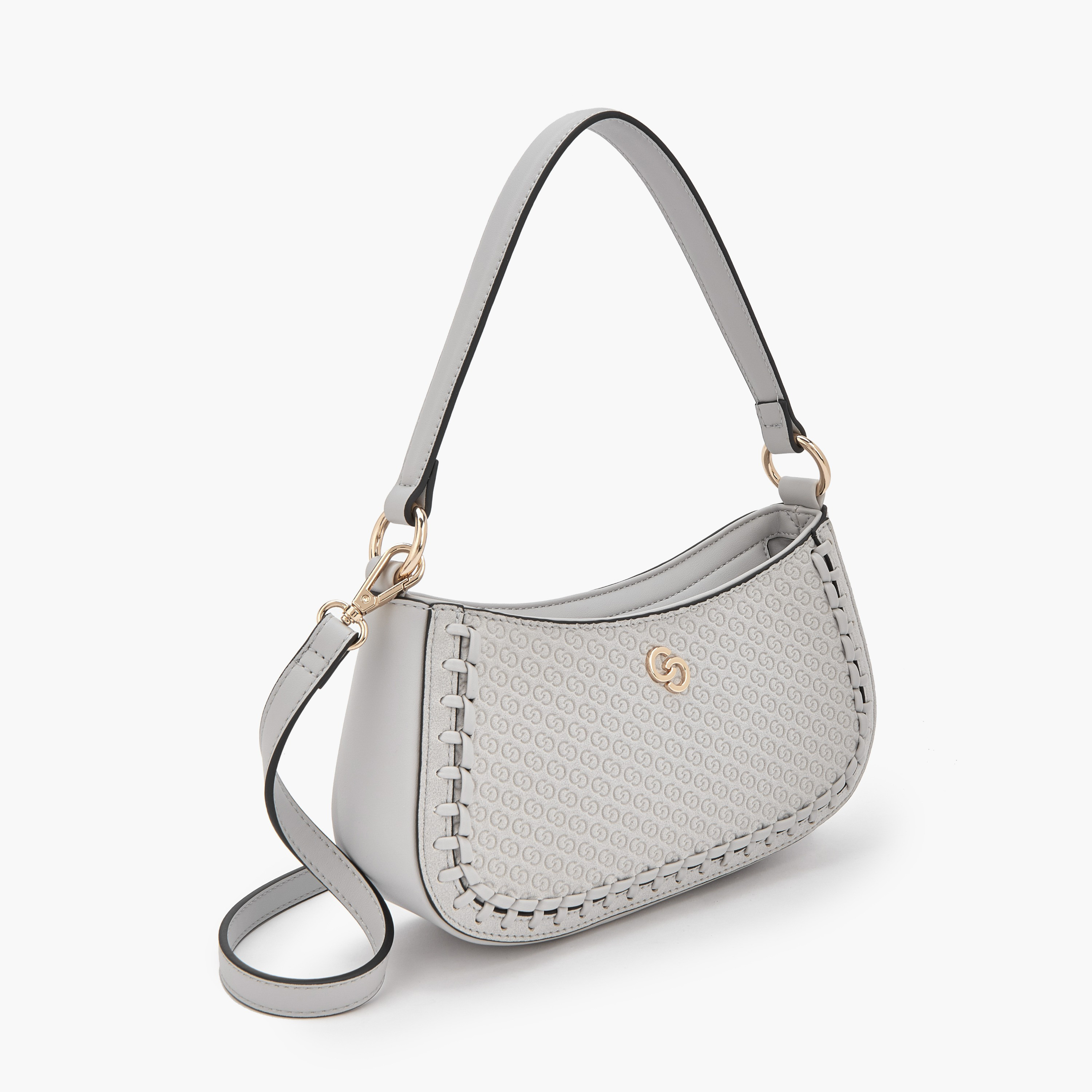 شنطة كتف بسحاب إغلاق ونقوش مونوجرام من سيليست-women-bagsandwallets-handbags-image-2