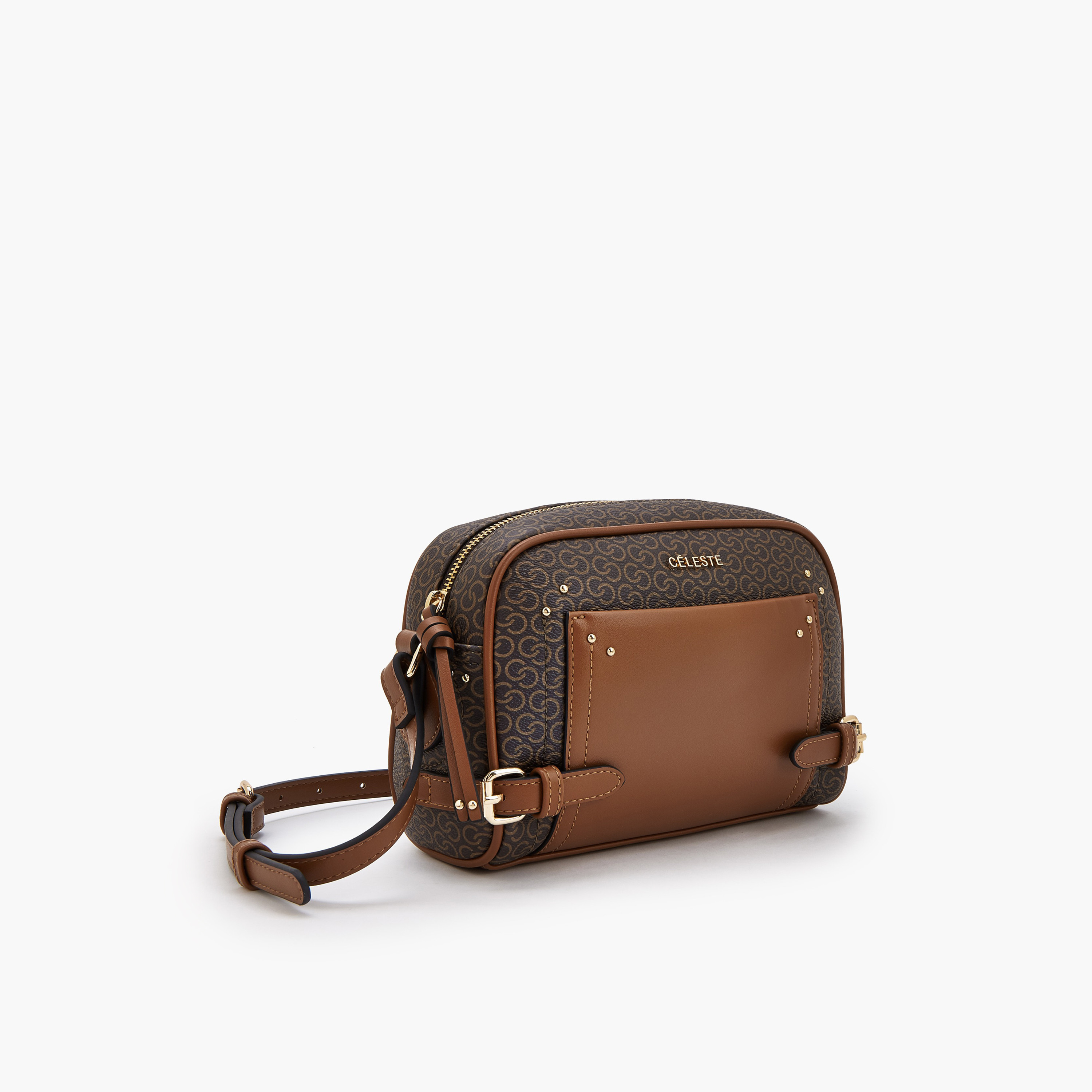 شنطة كروس بودي بسحاب إغلاق وطبعات مونوجرام من سيليست-women-bagsandwallets-handbags-image-3