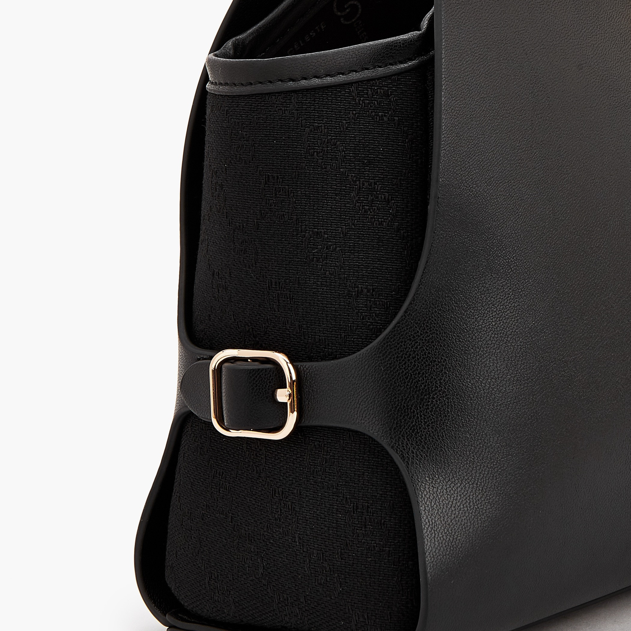 Celeste Monogram Textured Shoulder Bag with Double Handle-women-bagsandwallets-handbags-image-4