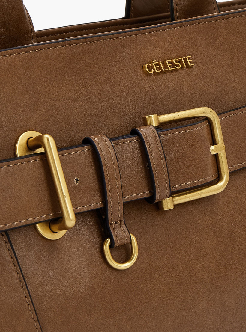Celeste Buckled Detail Tote Bag with Zip Closure-women-bagsandwallets-handbags-image-3