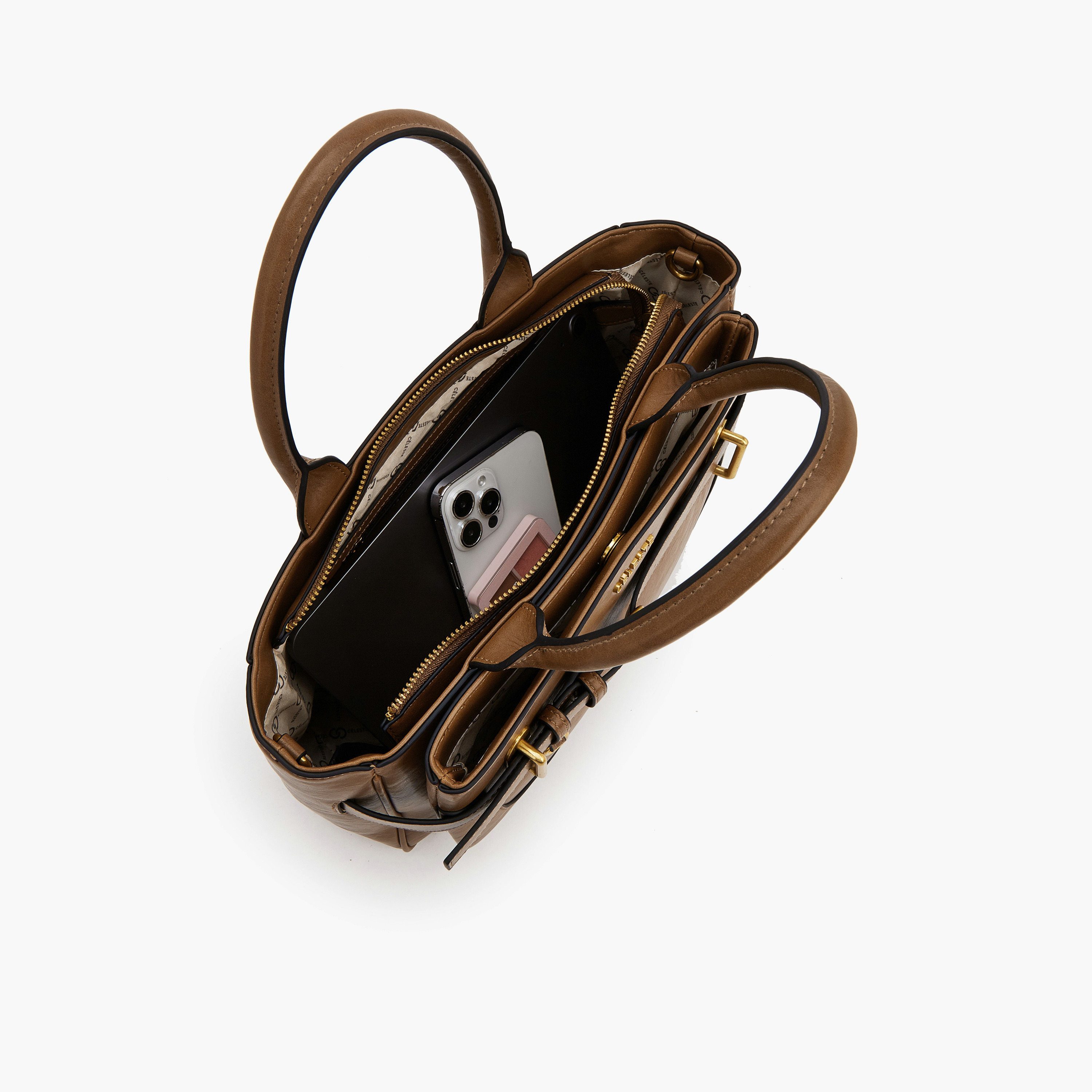 Celeste Buckled Detail Tote Bag with Zip Closure-women-bagsandwallets-handbags-image-7