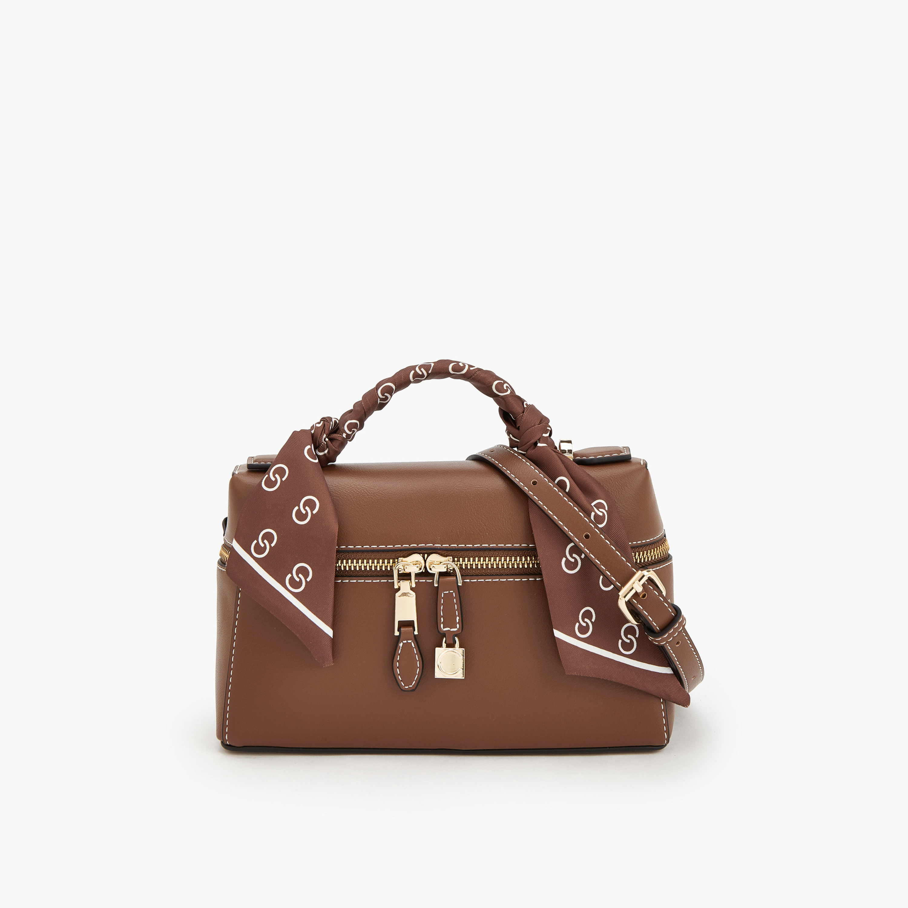 Celeste Solid Crossbody Bag with Scarf Detail-women-bagsandwallets-handbags-image-1