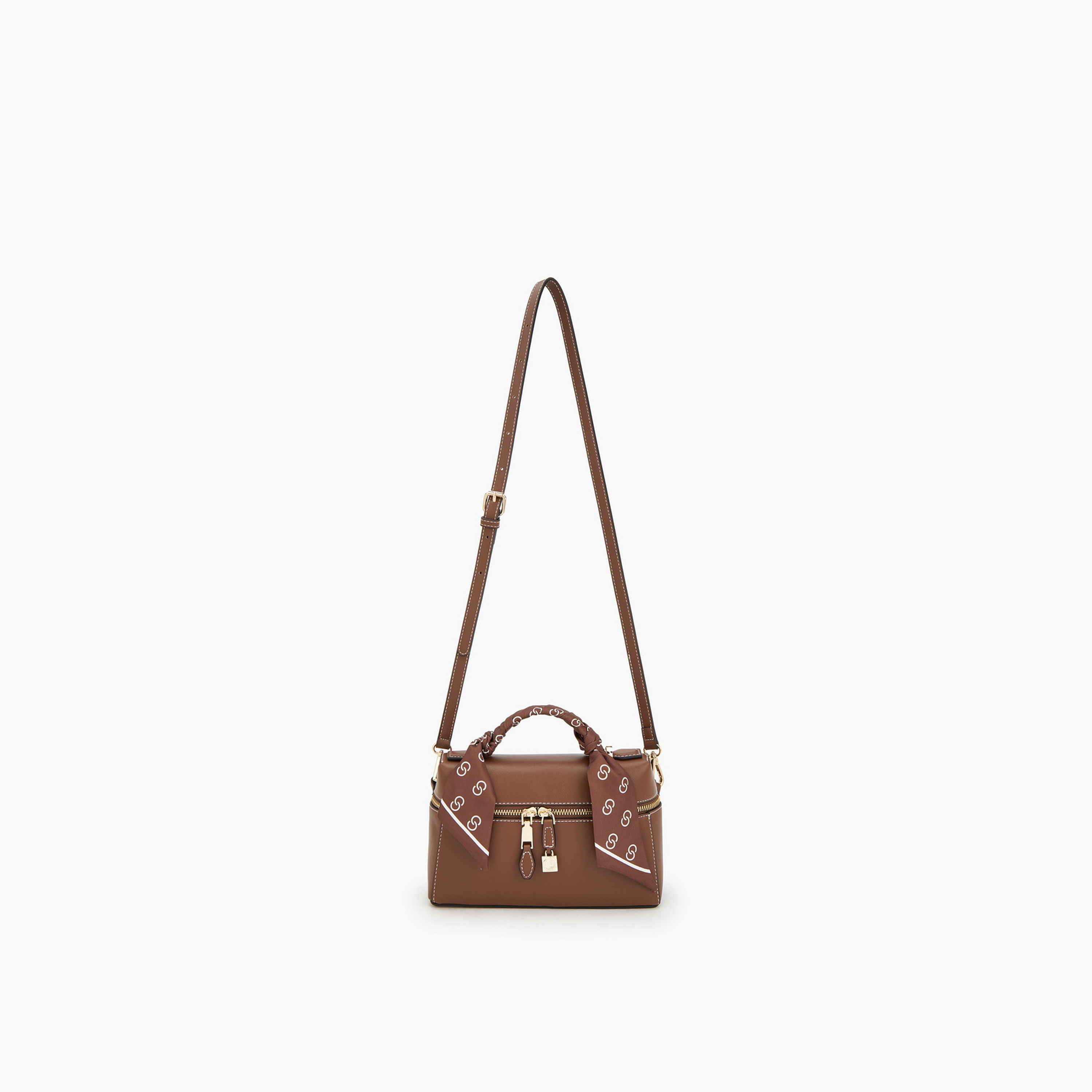 Celeste Solid Crossbody Bag with Scarf Detail-women-bagsandwallets-handbags-image-2