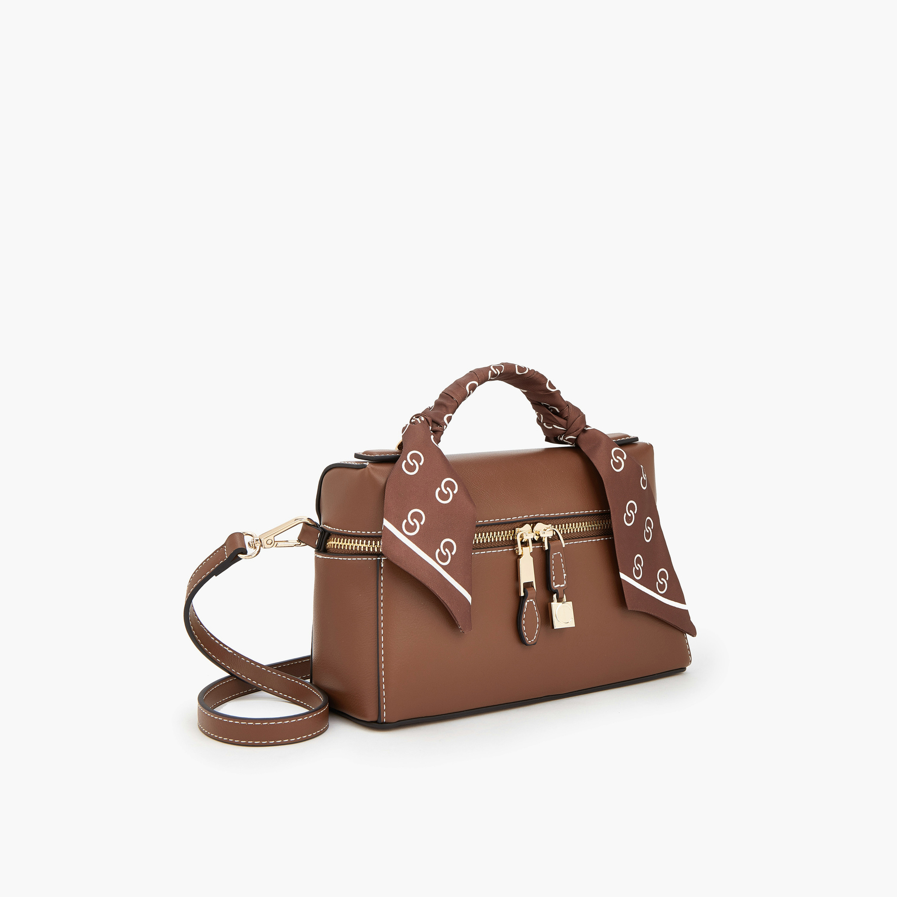 Celeste Solid Crossbody Bag with Scarf Detail-women-bagsandwallets-handbags-image-3
