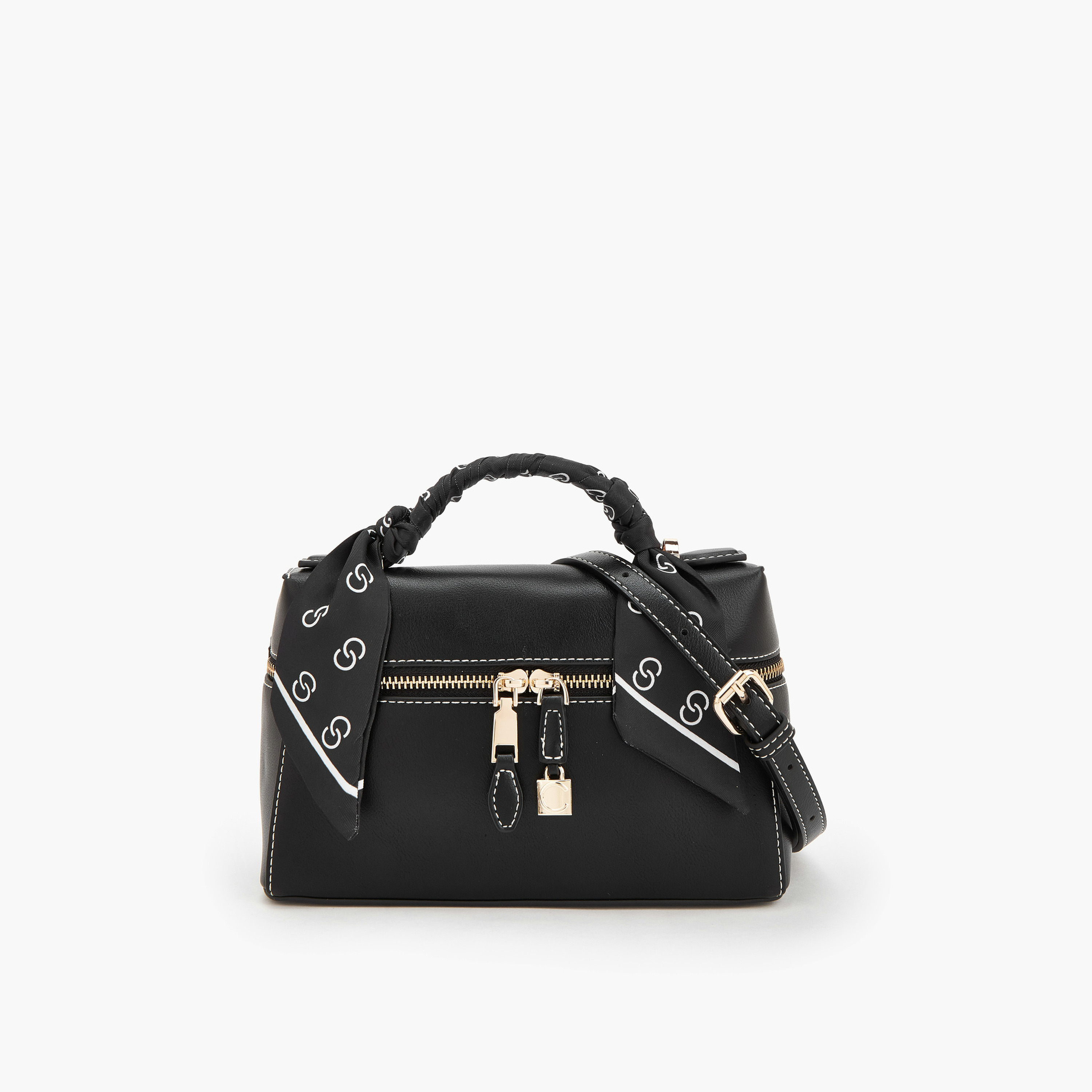 Celeste Solid Crossbody Bag with Scarf Detail-women-bagsandwallets-handbags-image-1