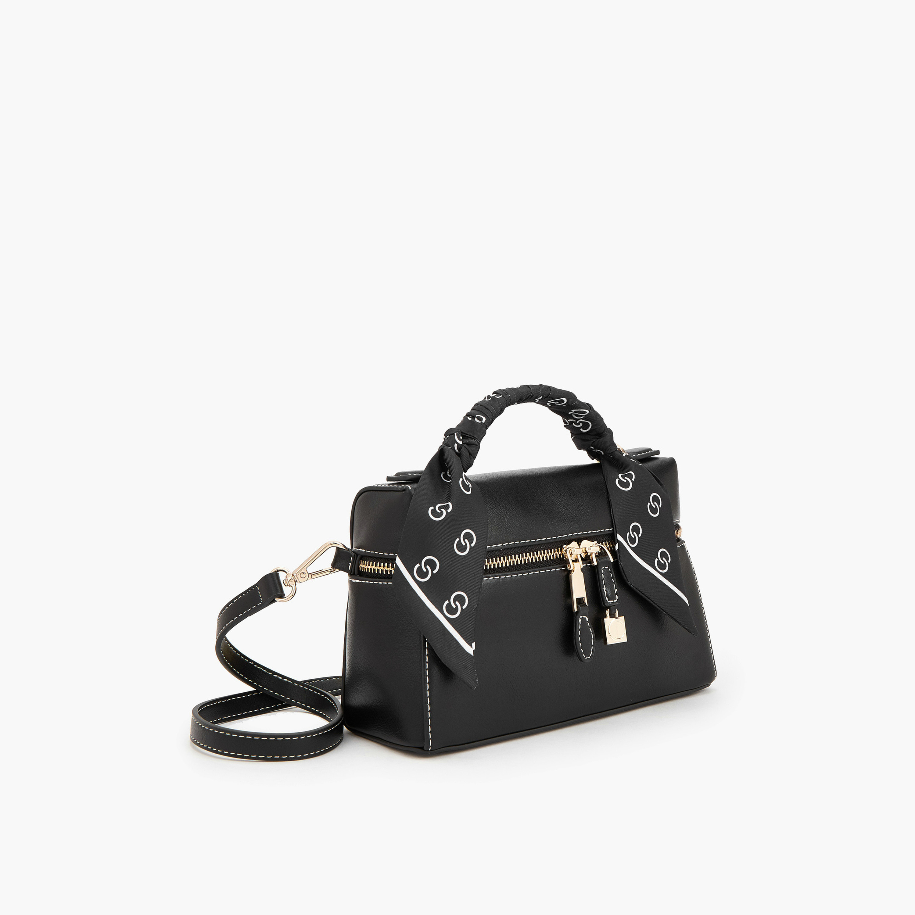 Celeste Solid Crossbody Bag with Scarf Detail-women-bagsandwallets-handbags-image-3
