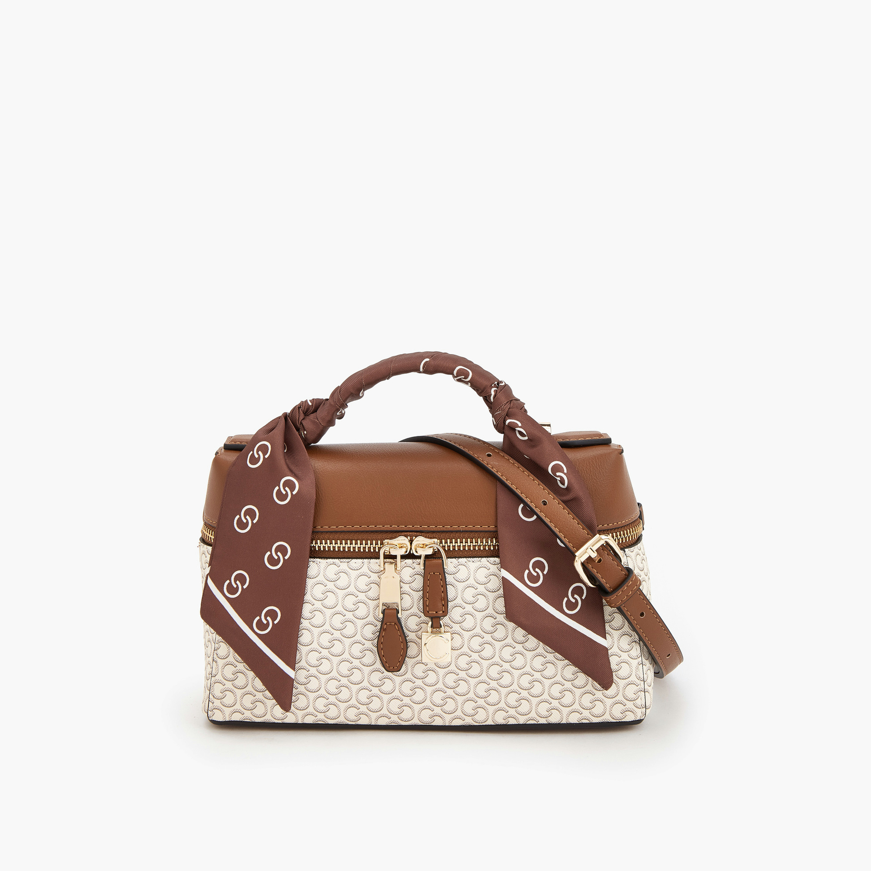 Celeste Monogram Print Crossbody Bag with Scarf Accent-women-bagsandwallets-handbags-image-1