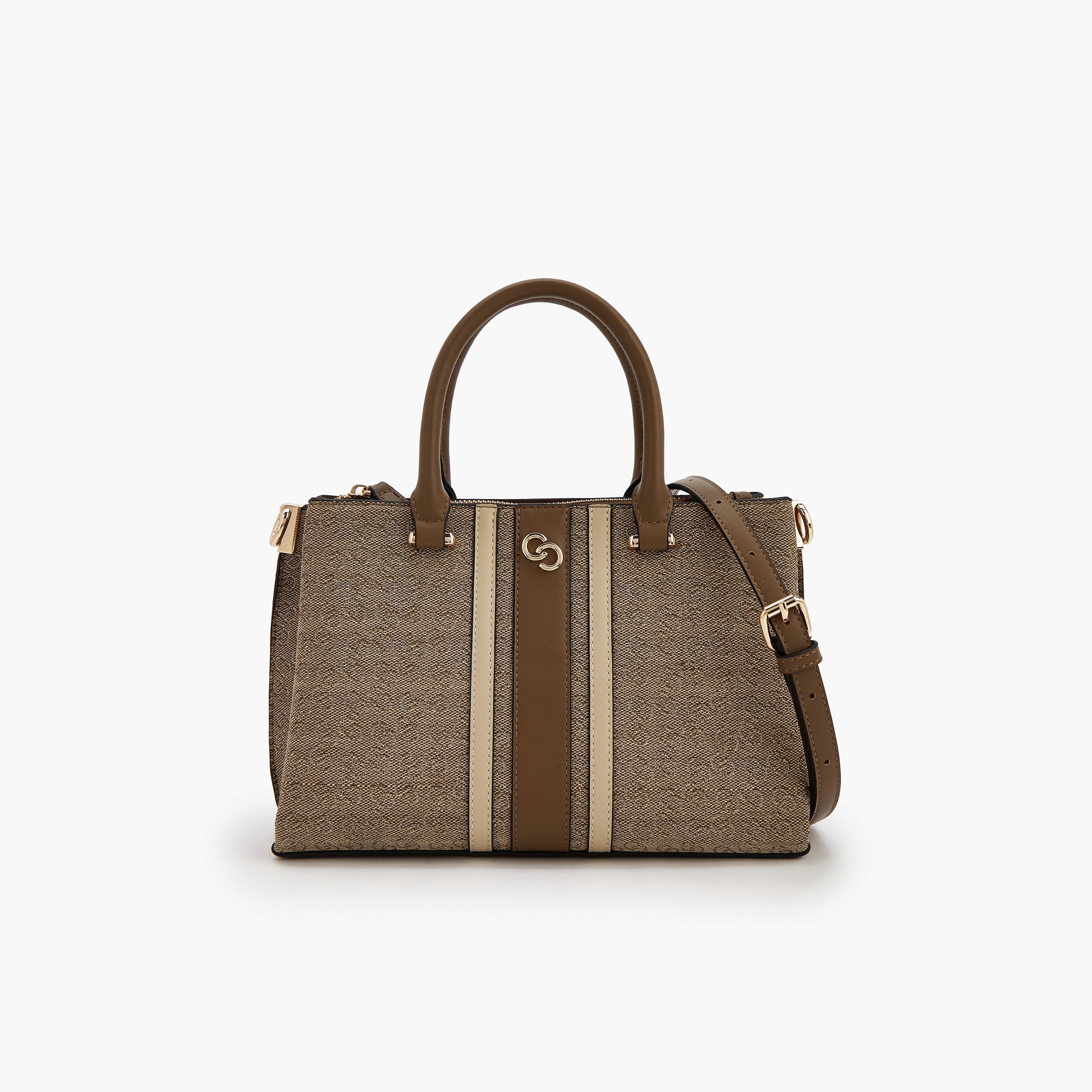 شنطة توتي جاكار بحزام قابل للفصل ونقوش مونوجرام من سيليست-women-bagsandwallets-handbags-image-1