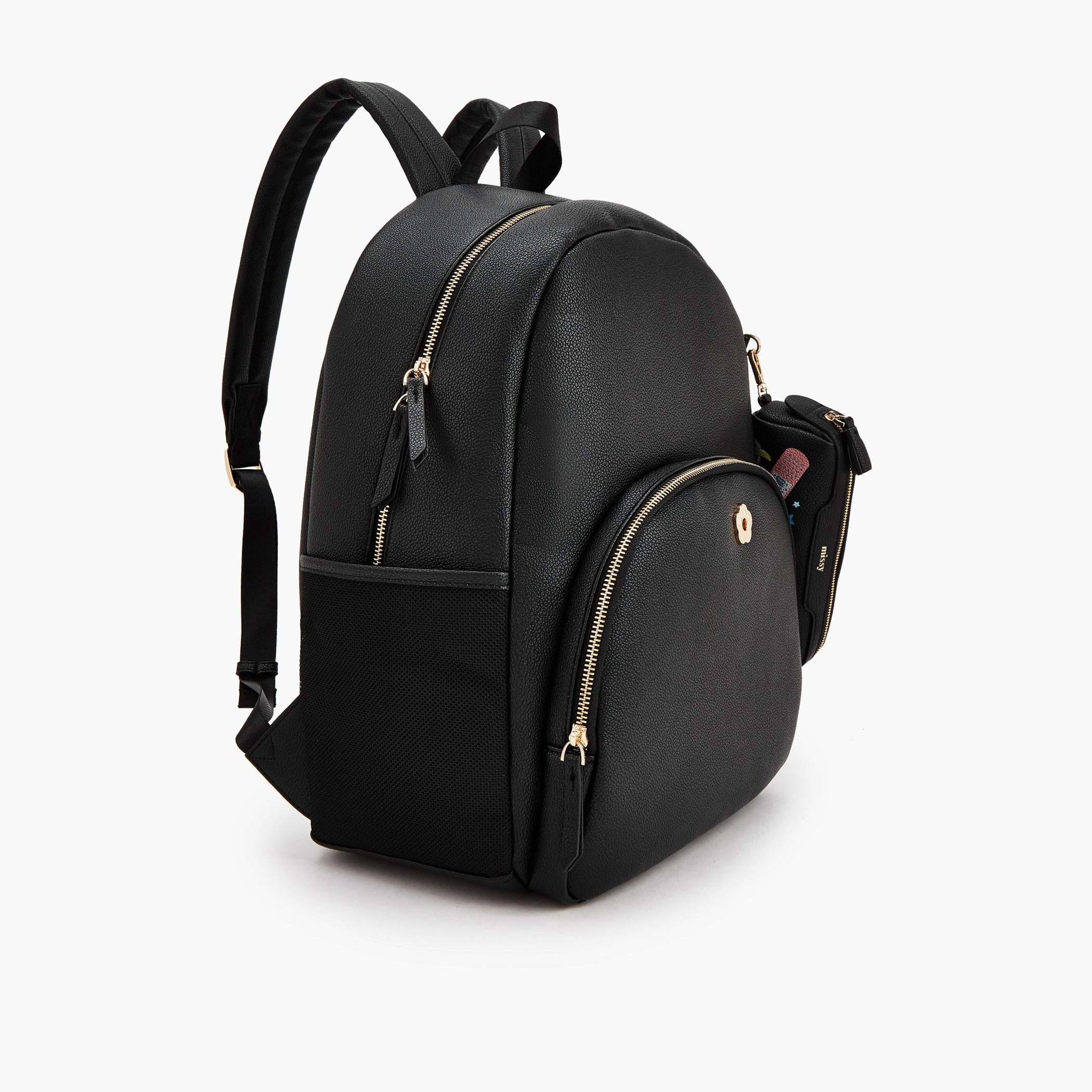 Missy Textured Backpack with Printed Pouch-women-bagsandwallets-backpacks-image-4