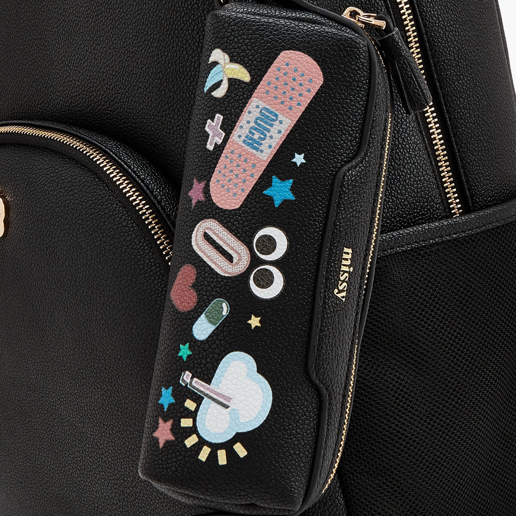 Missy Textured Backpack with Printed Pouch-women-bagsandwallets-backpacks-image-3