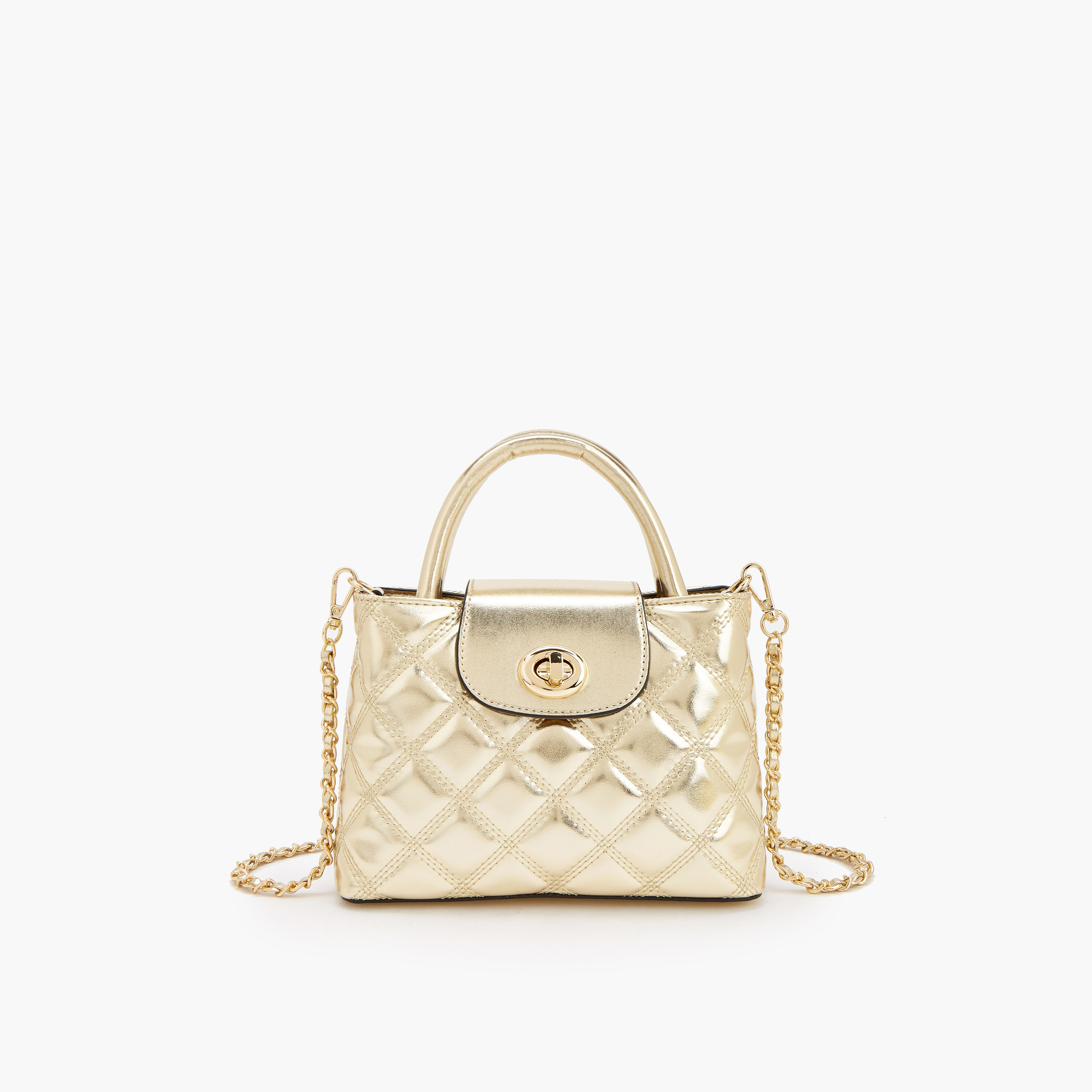 Celeste Quilted Crossbody Bag with Chain Strap-women-bagsandwallets-handbags-image-1