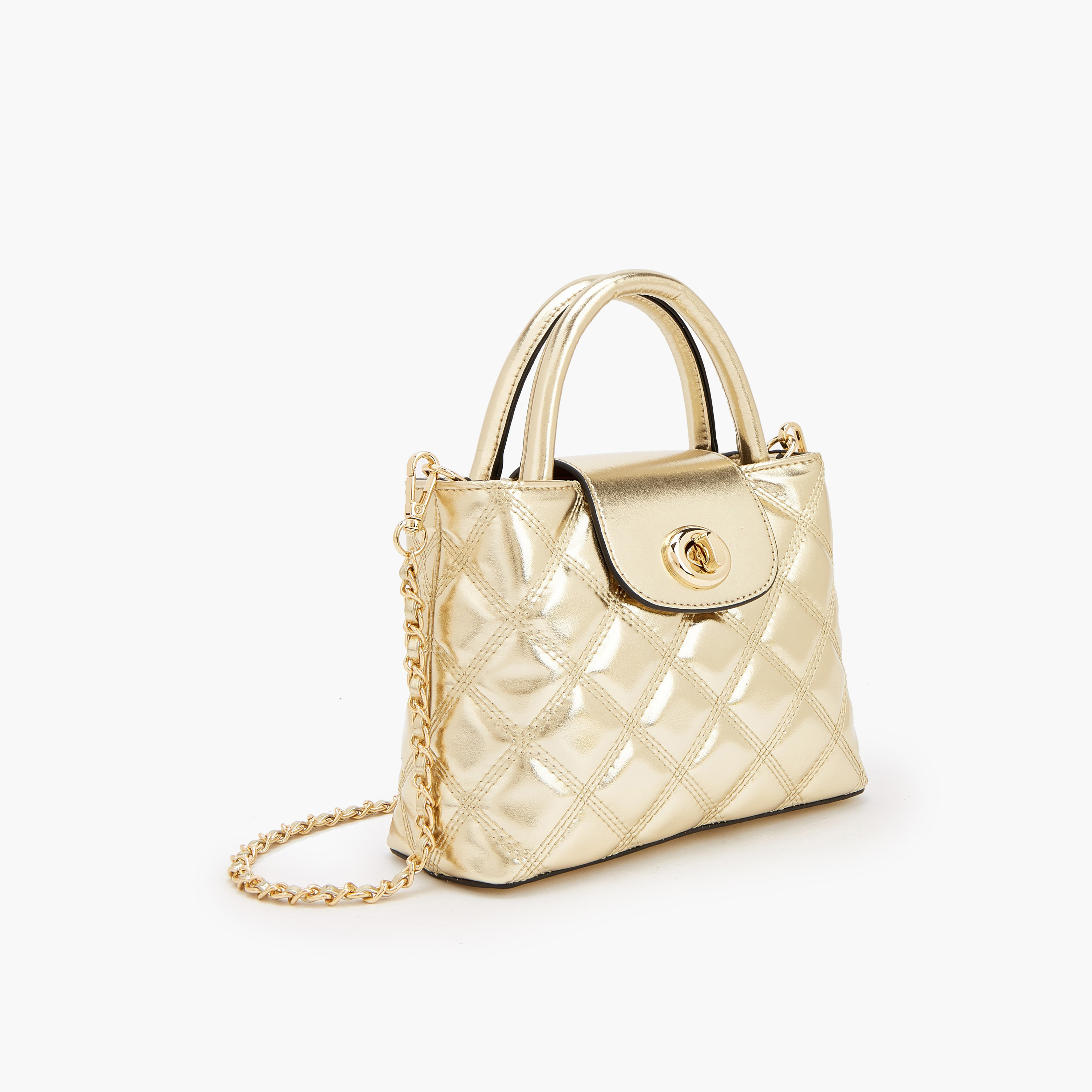 Celeste Quilted Crossbody Bag with Chain Strap-women-bagsandwallets-handbags-image-3