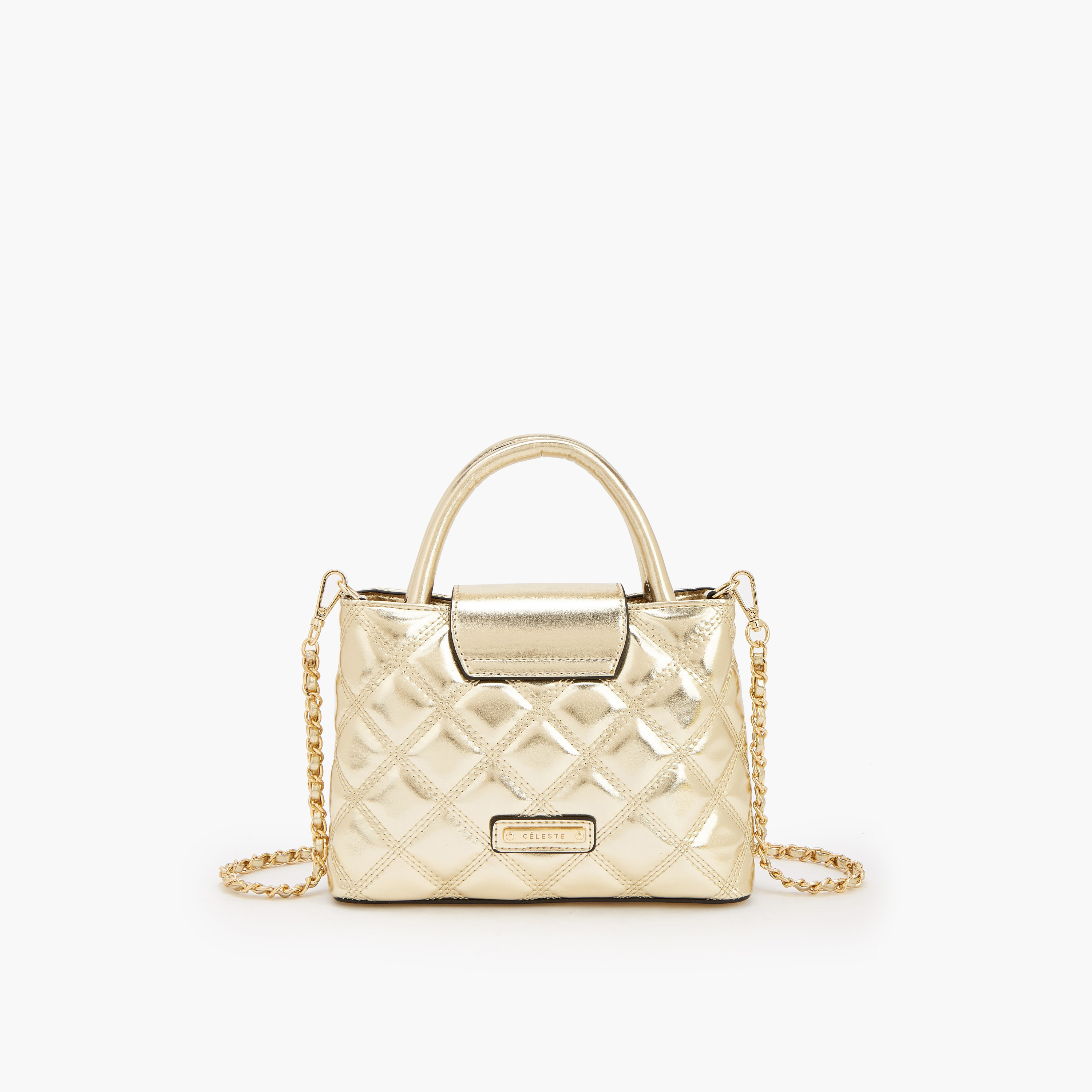 Celeste Quilted Crossbody Bag with Chain Strap-women-bagsandwallets-handbags-image-4