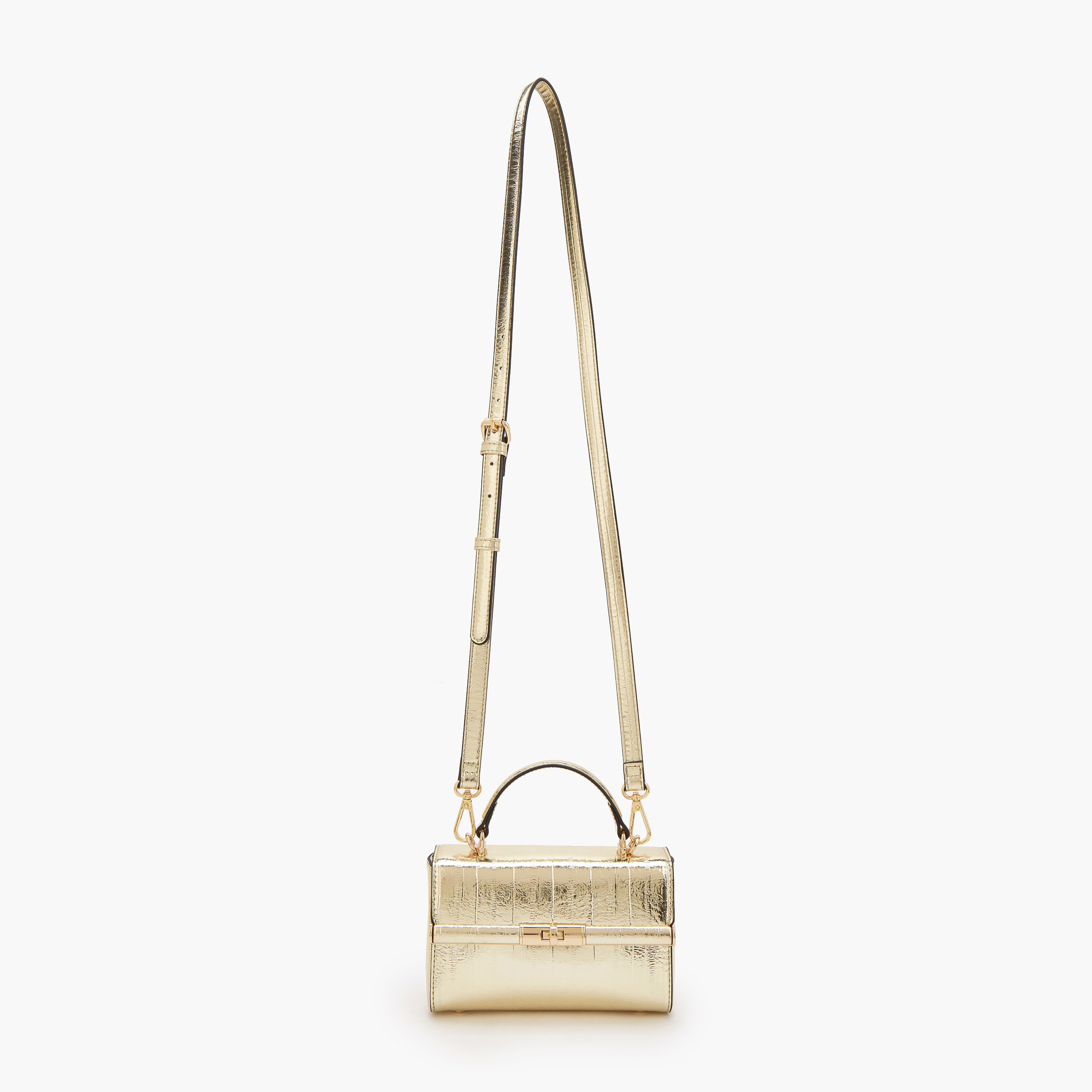 Celeste Metallic Satchel Bag with Twist Lock Closure-women-bagsandwallets-handbags-image-2