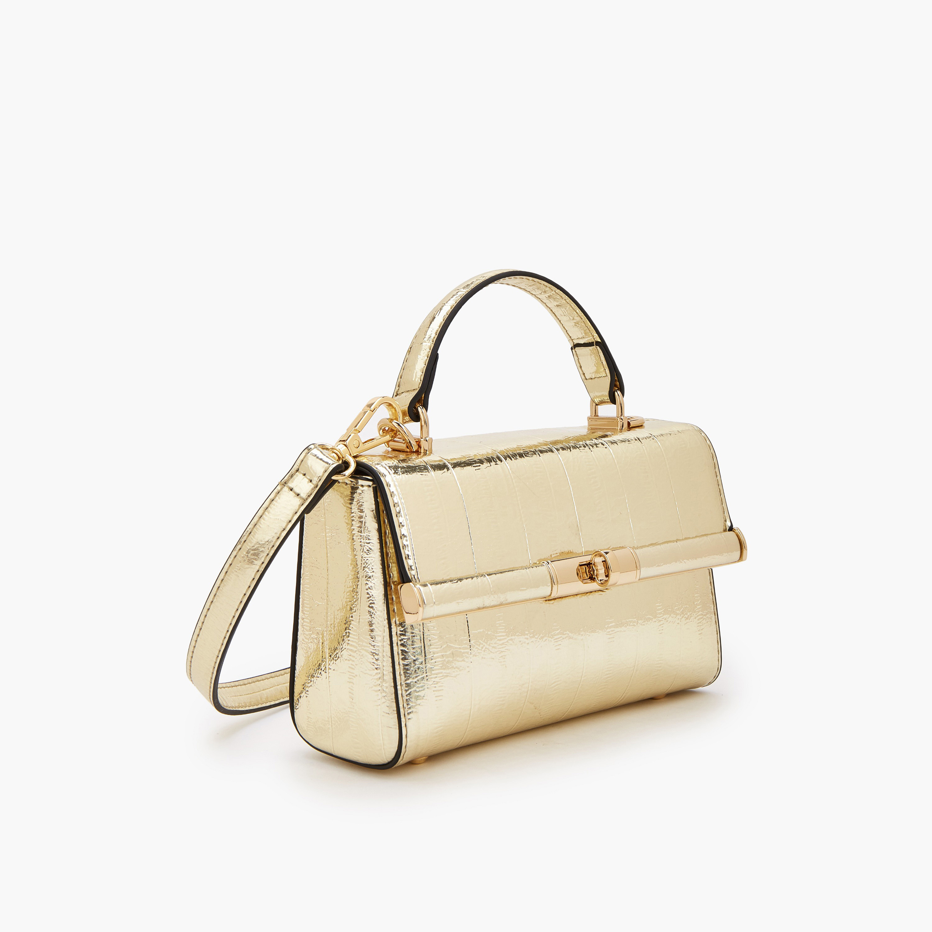 Celeste Metallic Satchel Bag with Twist Lock Closure-women-bagsandwallets-handbags-image-3