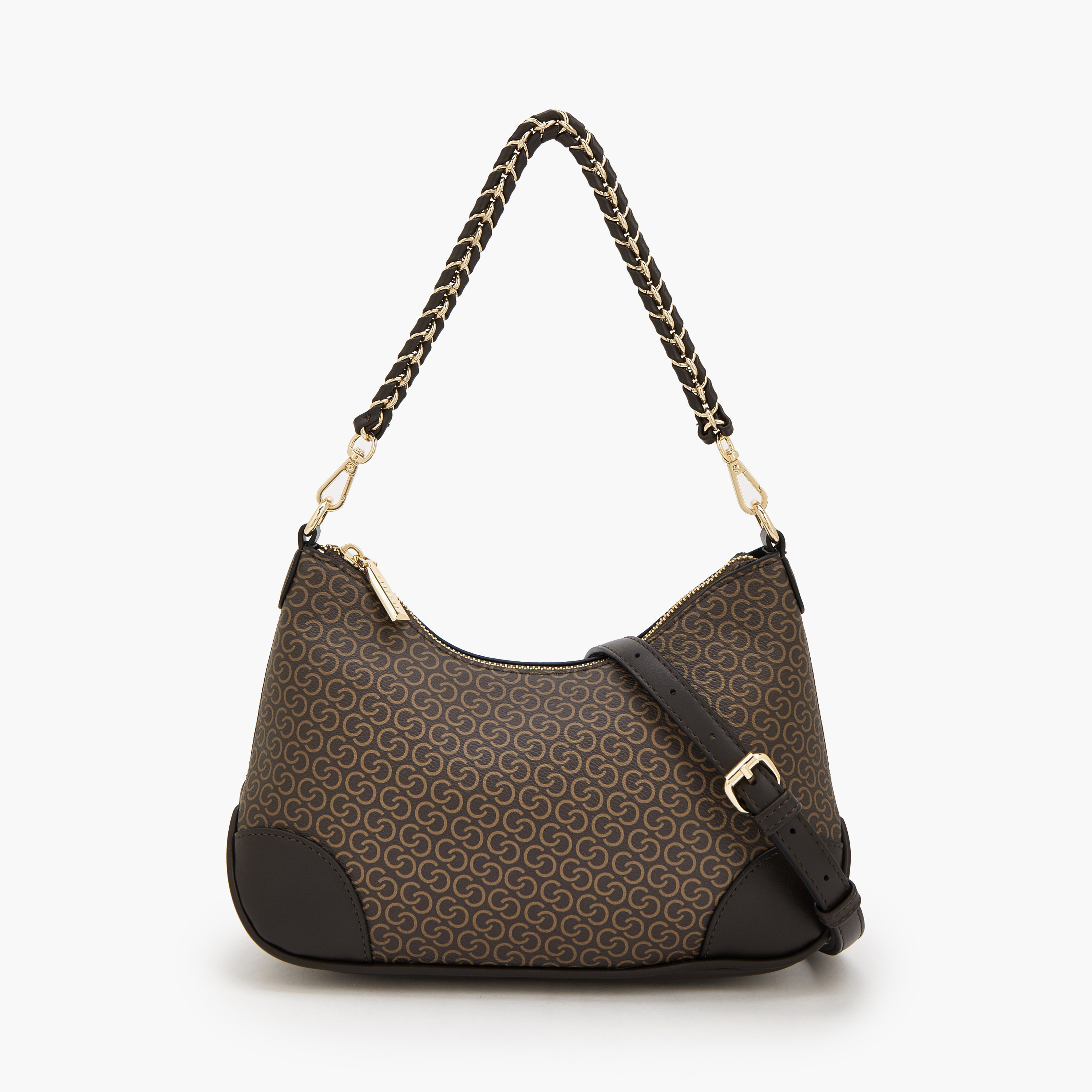 شنطة كروس بودي بطبعات مونوجرام وحزام كتف قابل للتعديل من سيليست-women-bagsandwallets-handbags-image-1