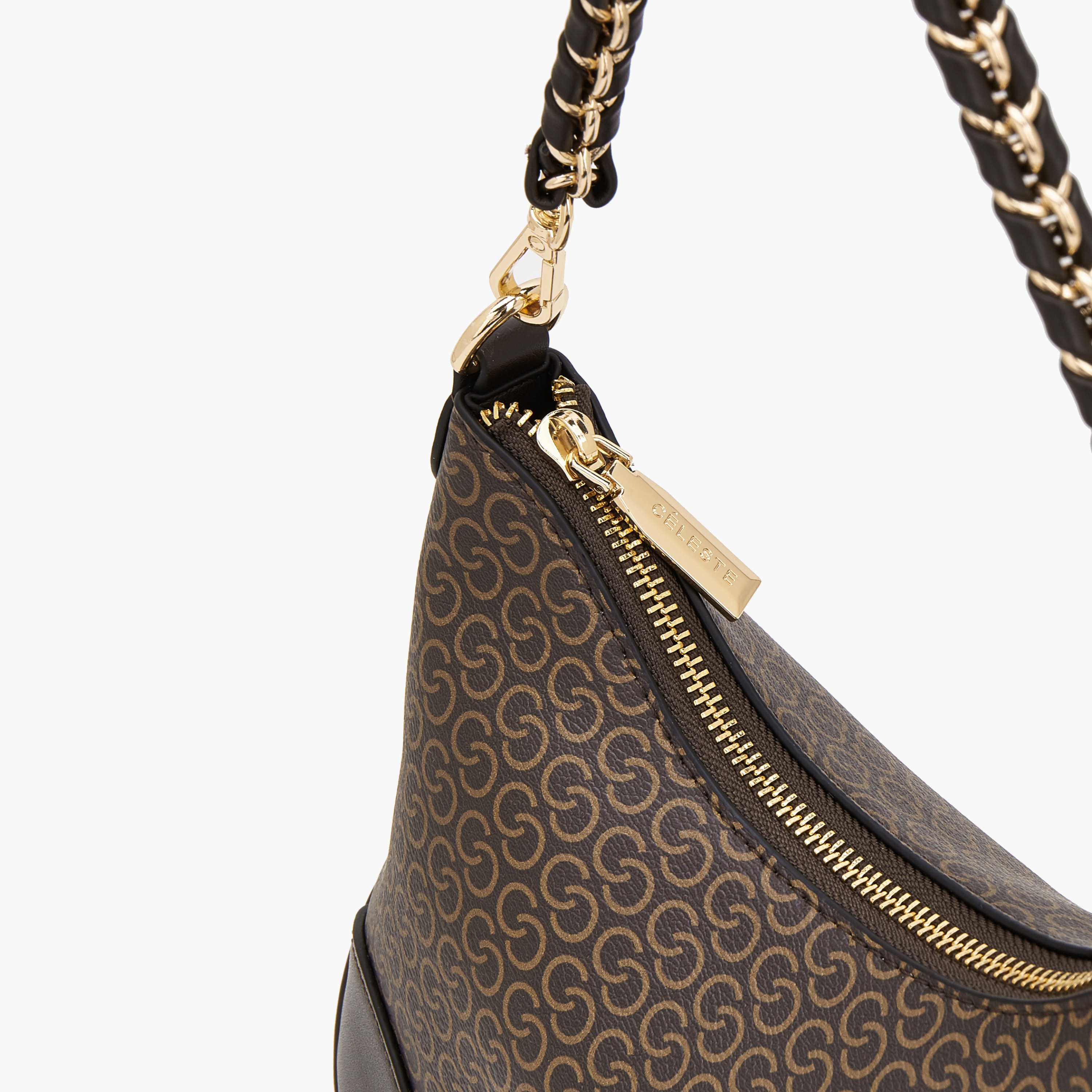 شنطة كروس بودي بطبعات مونوجرام وحزام كتف قابل للتعديل من سيليست-women-bagsandwallets-handbags-image-5