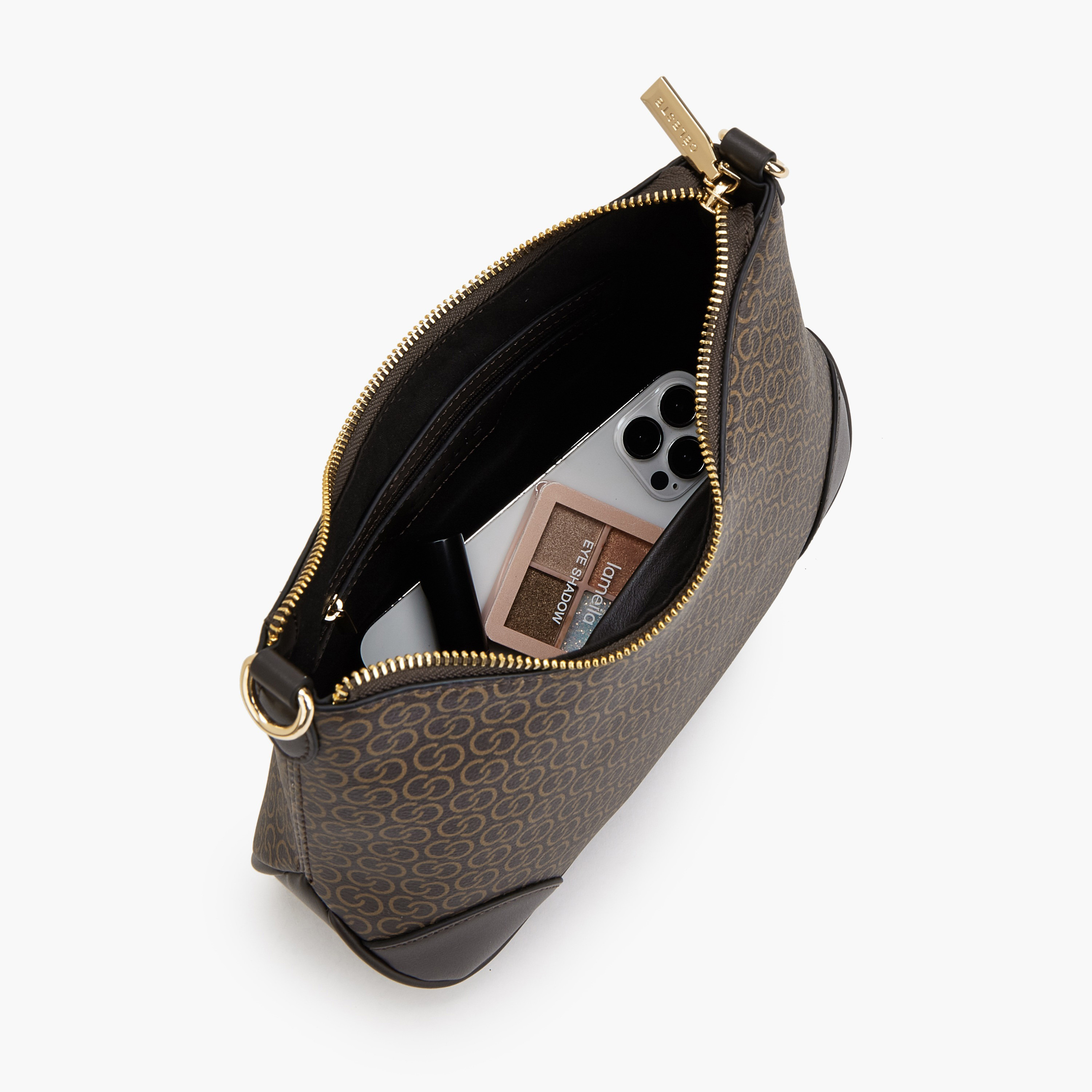 شنطة كروس بودي بطبعات مونوجرام وحزام كتف قابل للتعديل من سيليست-women-bagsandwallets-handbags-image-7