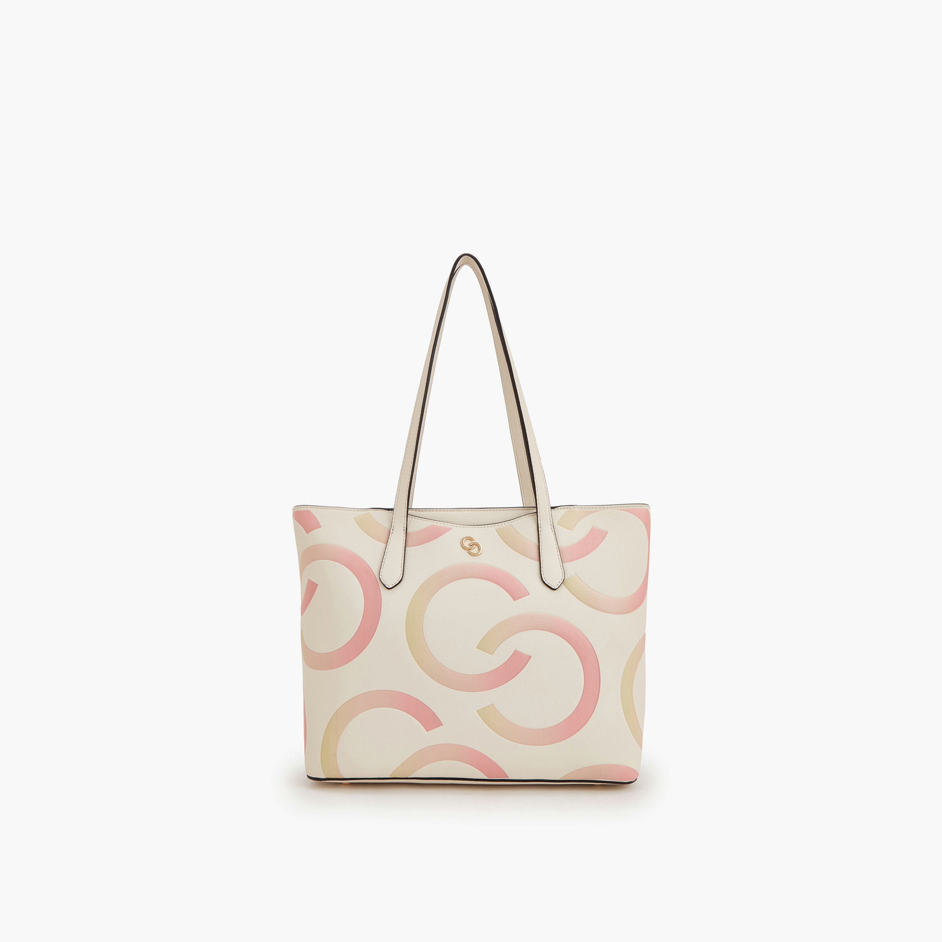 Celeste Monogram Print Tote Bag with Zip Closure-women-bagsandwallets-handbags-image-1