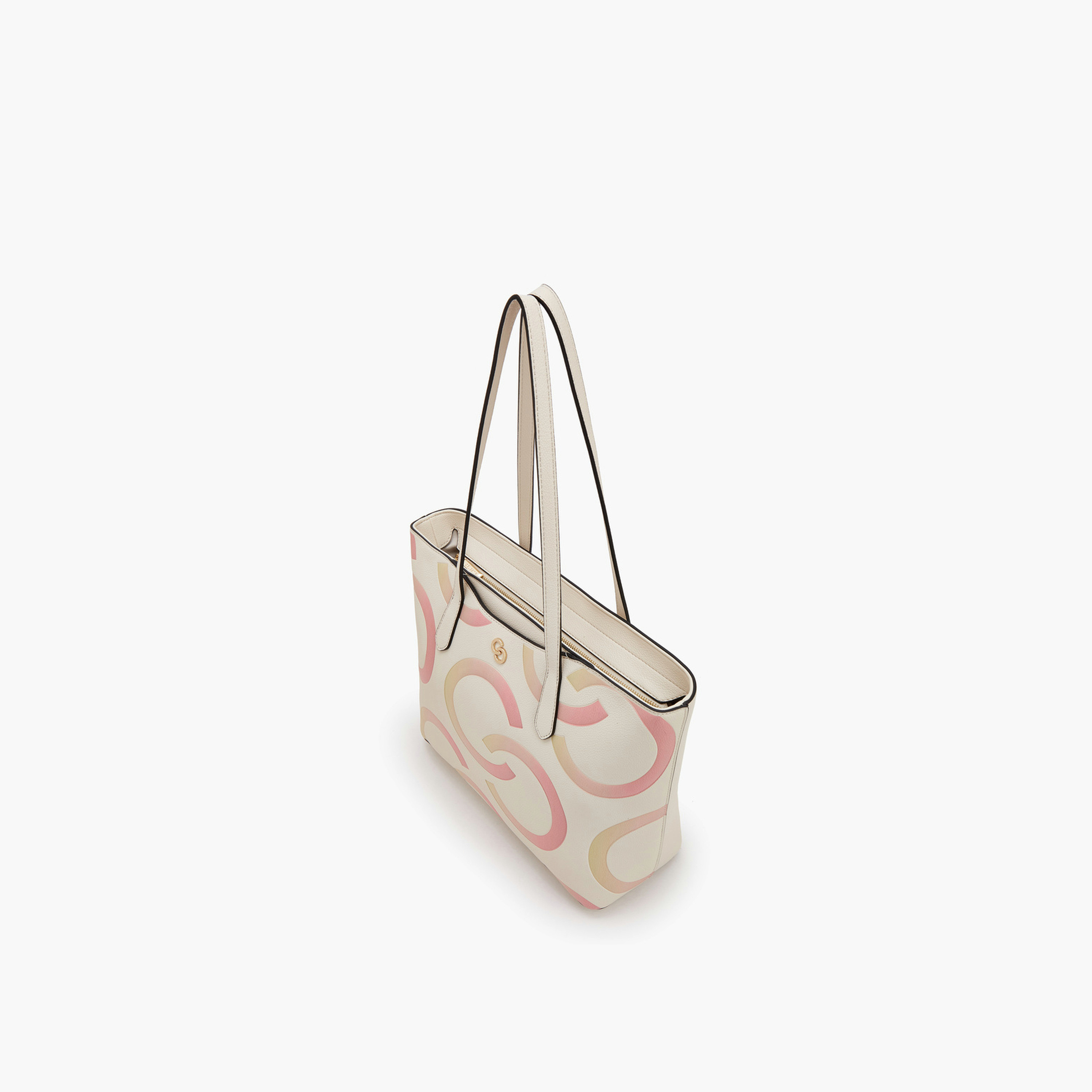 Celeste Monogram Print Tote Bag with Zip Closure-women-bagsandwallets-handbags-image-5