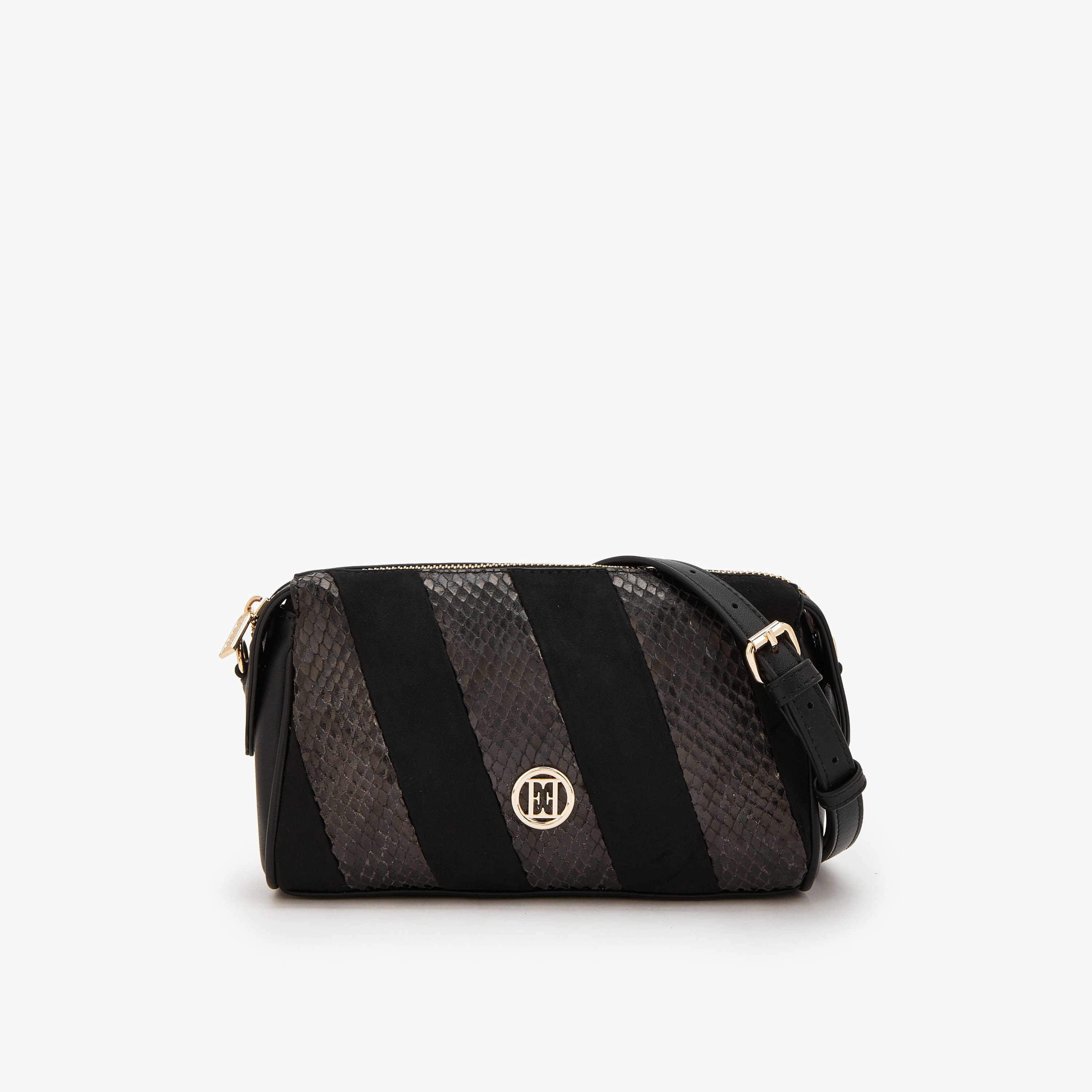 Elle Textured Crossbody Bag with Zip Closure-women-bagsandwallets-handbags-image-1