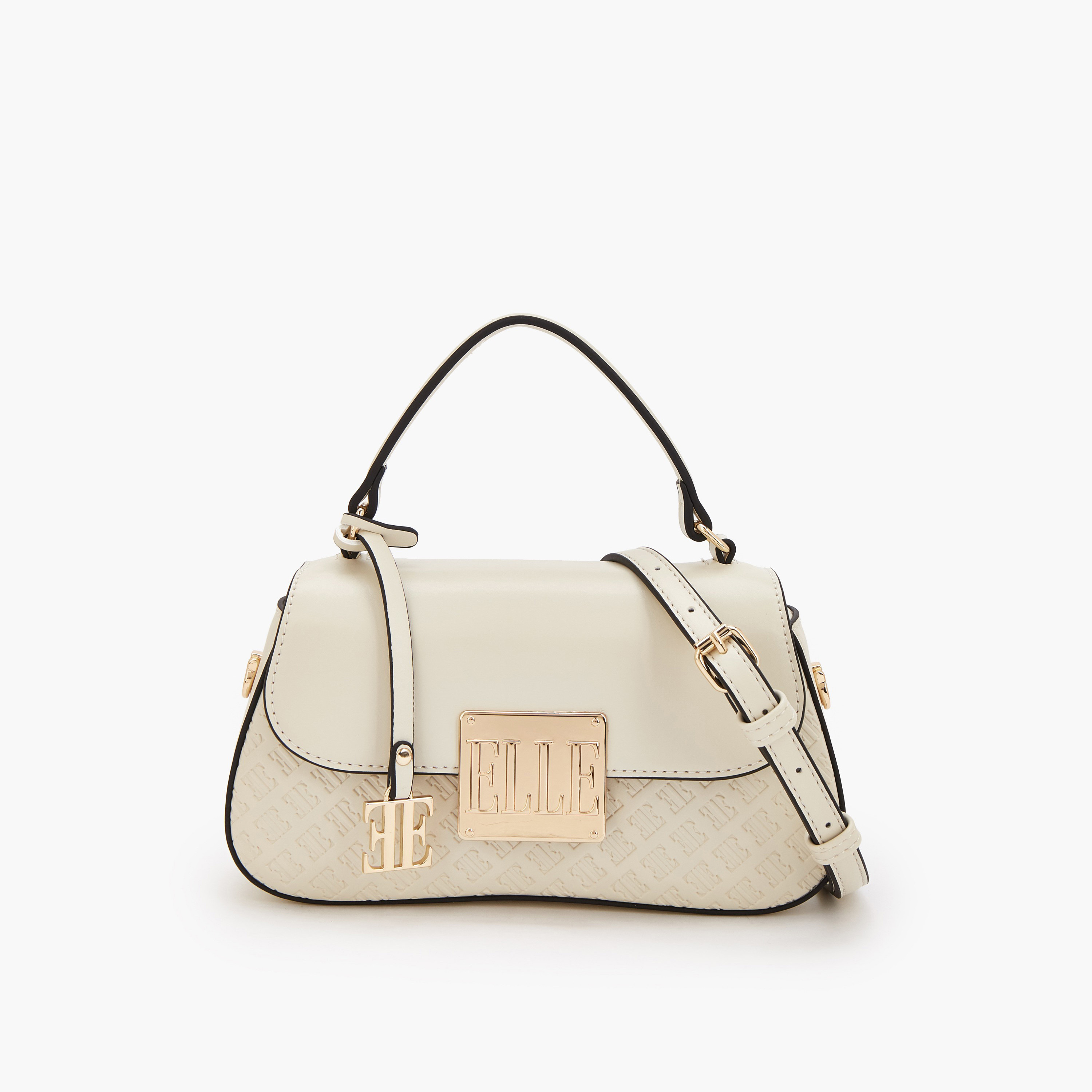 شنطة ساتشيل بنقوش مونوجرام وحزام قابل للفصل من إيل-women-bagsandwallets-handbags-image-1