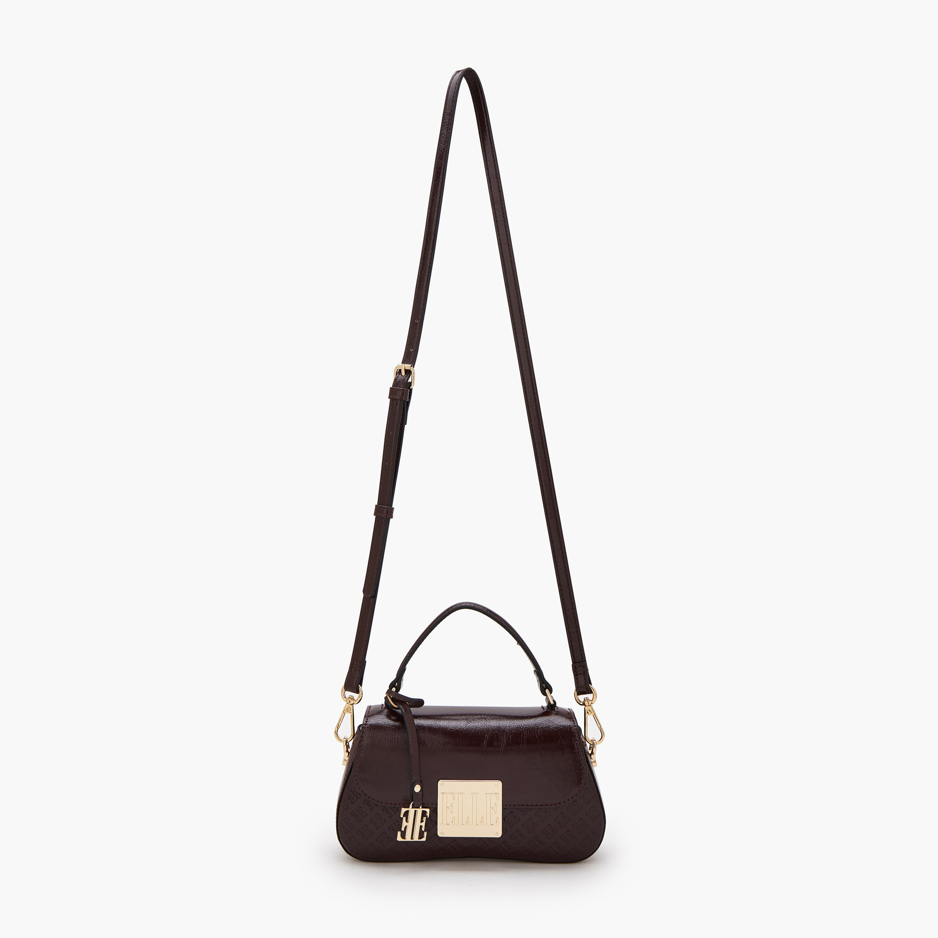 شنطة ساتشيل بنقوش مونوجرام وحزام قابل للفصل من إيل-women-bagsandwallets-handbags-image-2