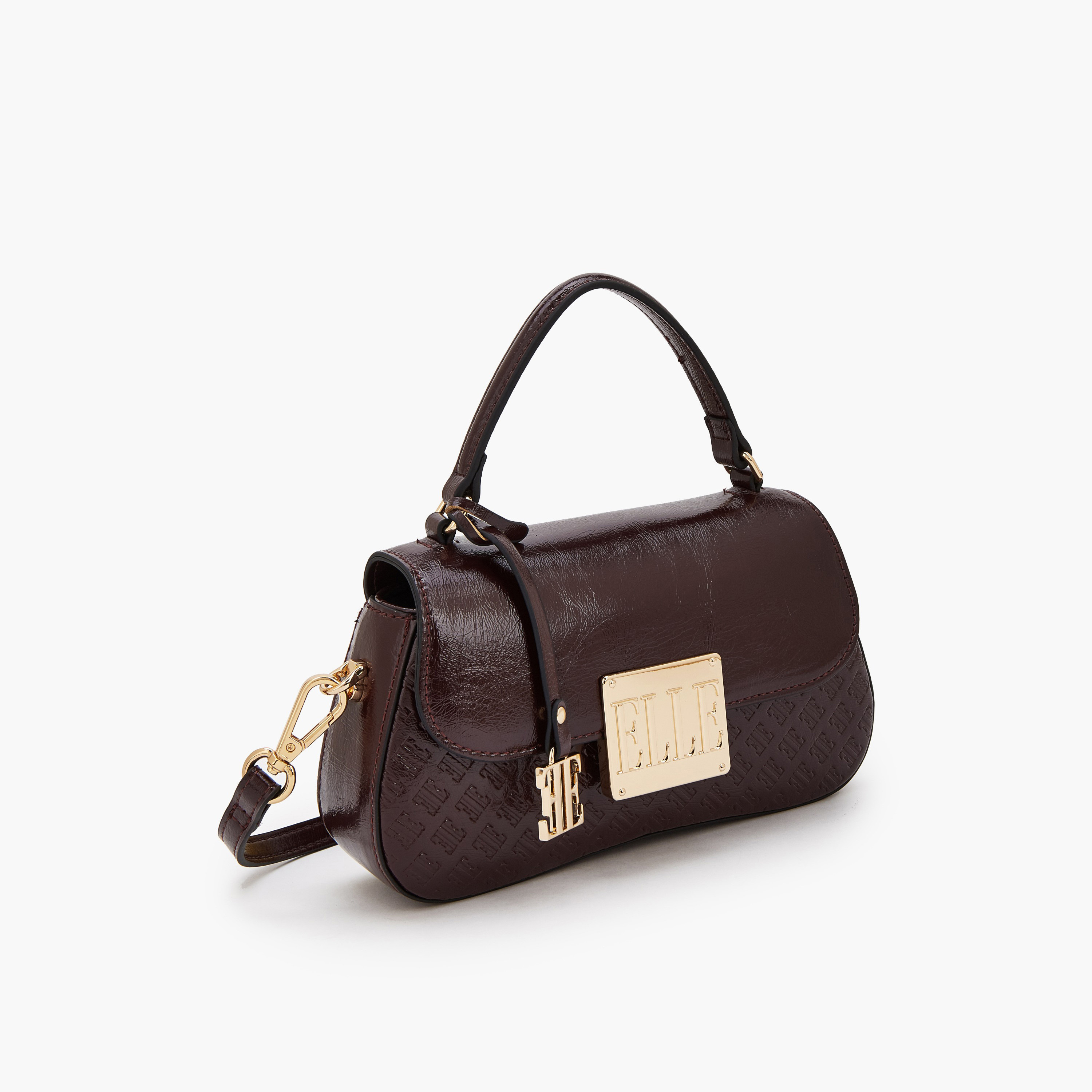 شنطة ساتشيل بنقوش مونوجرام وحزام قابل للفصل من إيل-women-bagsandwallets-handbags-image-3