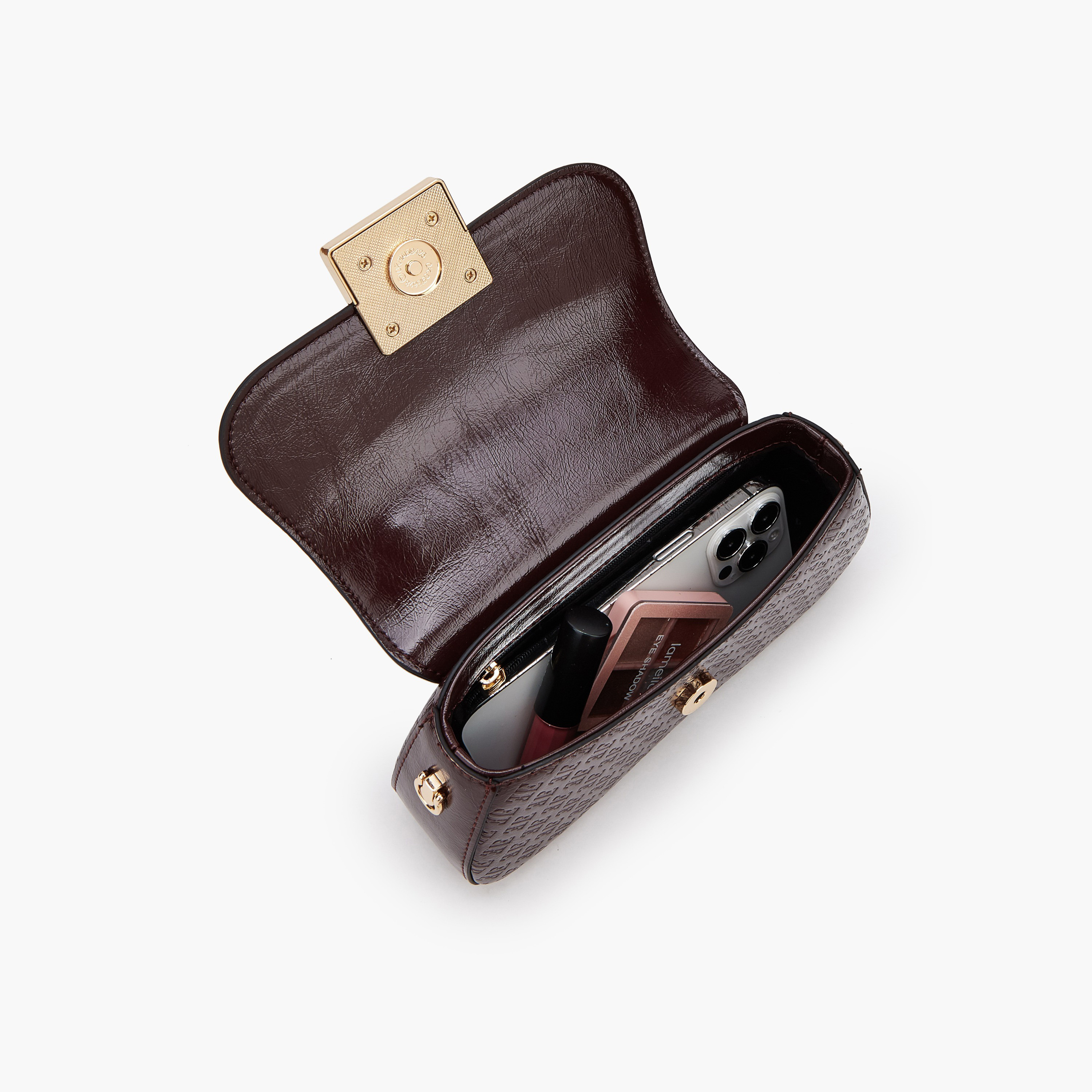 شنطة ساتشيل بنقوش مونوجرام وحزام قابل للفصل من إيل-women-bagsandwallets-handbags-image-7