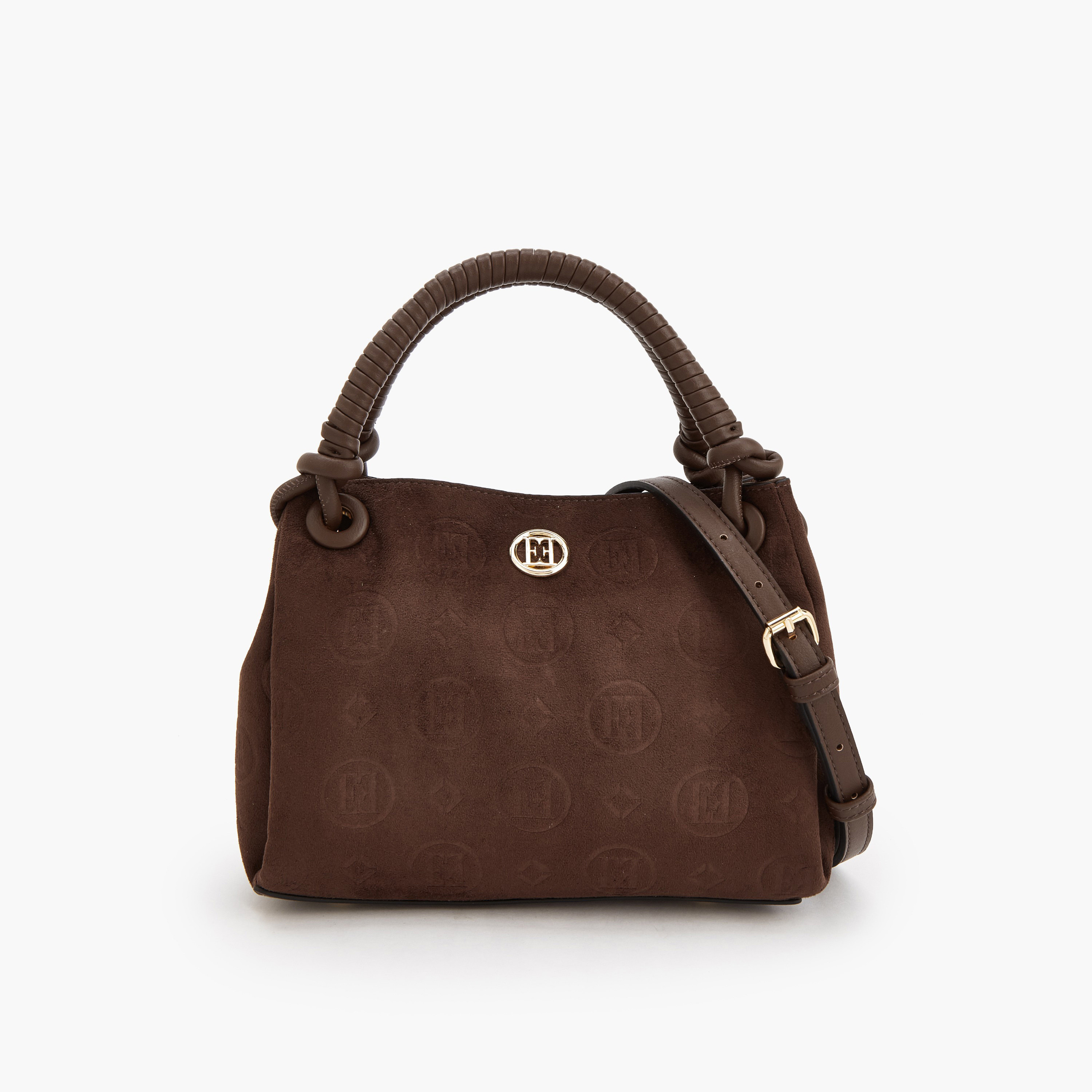 شنطة كروس بودي شمواه منقوشة بمقبض علوي مجدول من إيل-women-bagsandwallets-handbags-image-1