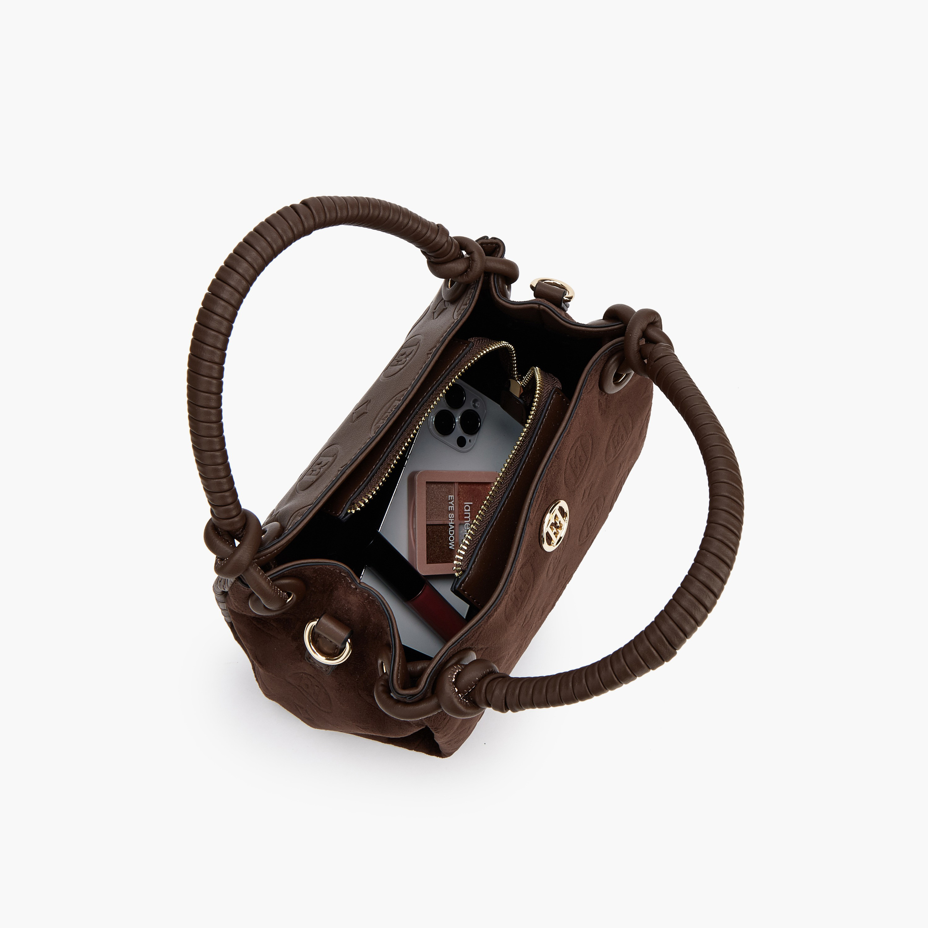شنطة كروس بودي شمواه منقوشة بمقبض علوي مجدول من إيل-women-bagsandwallets-handbags-image-7