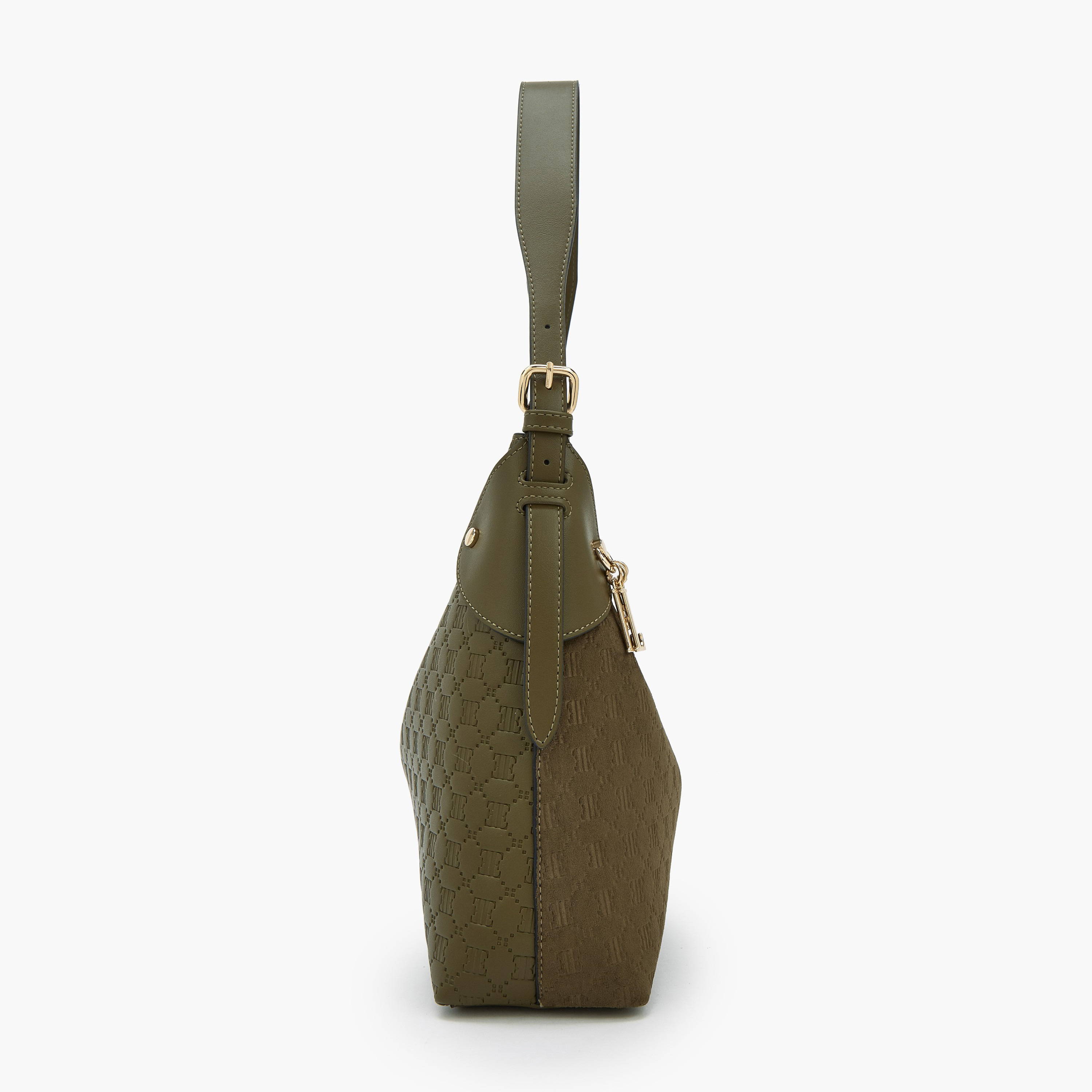 Elle Suede Shoulder Bag with Zip Closure-women-bagsandwallets-handbags-image-4