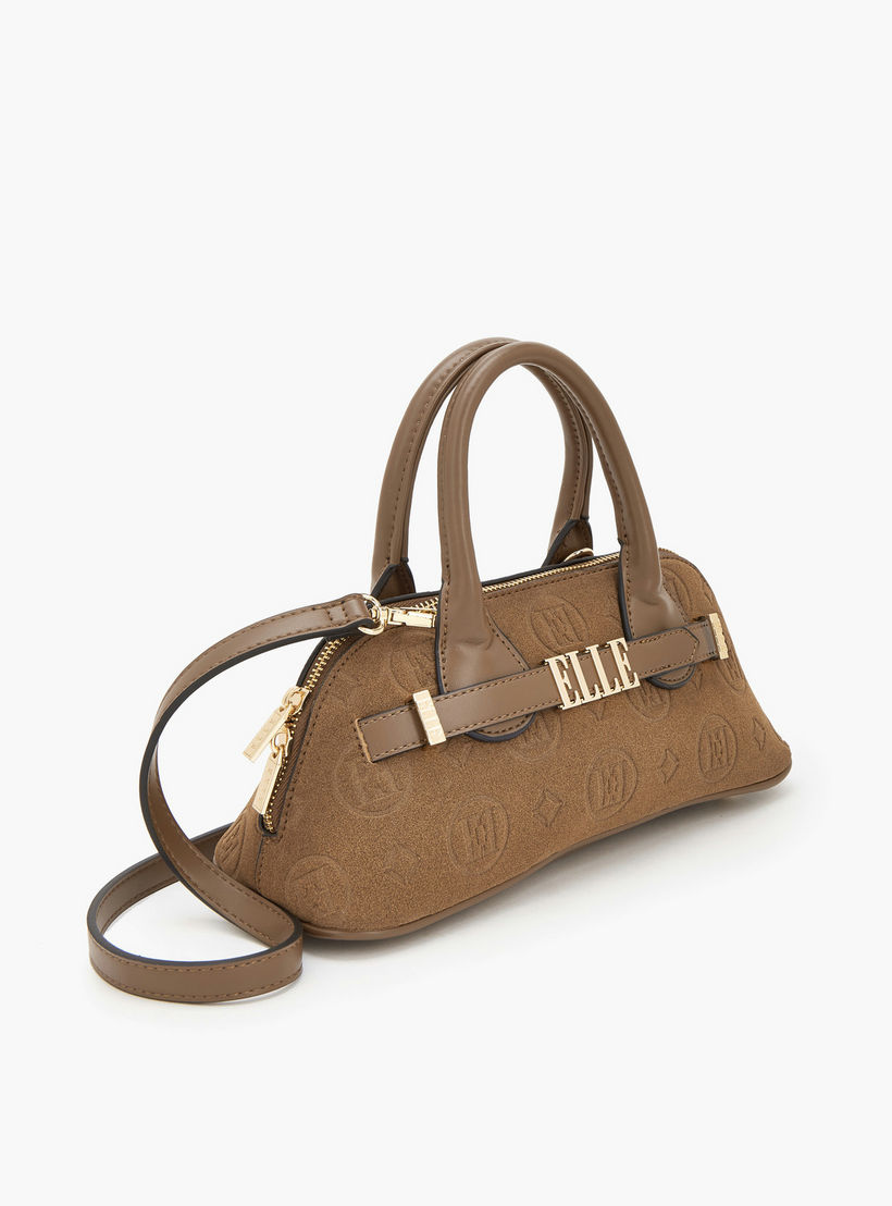 شنطة كروس بودي بطبعة مونوغرام بارزة مع حزام قابل للإزالة من إل-women-bagsandwallets-handbags-image-3