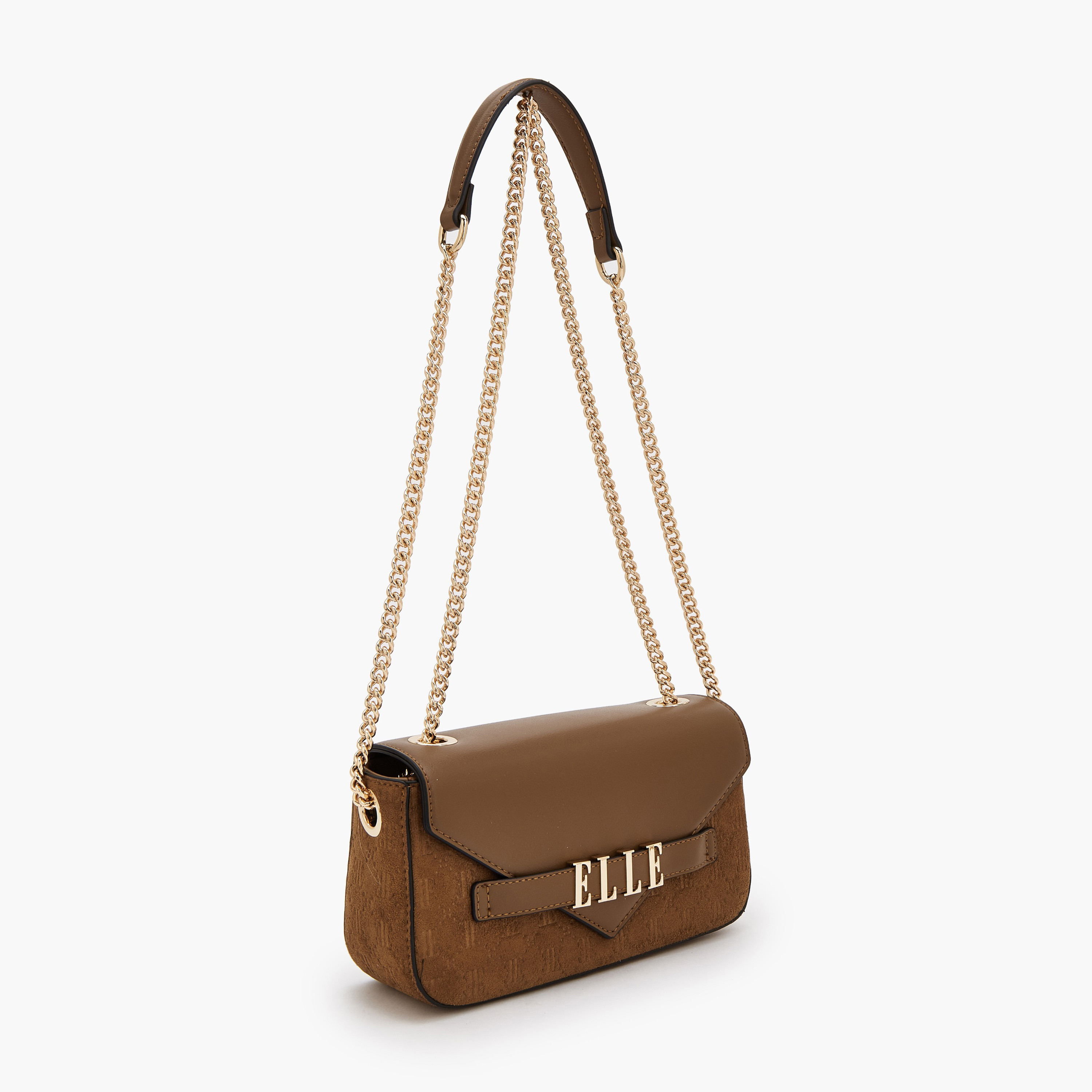 شنطة كروس بودي بنقوش مونوجرام وحزام سلسلة من إيل-women-bagsandwallets-handbags-image-4