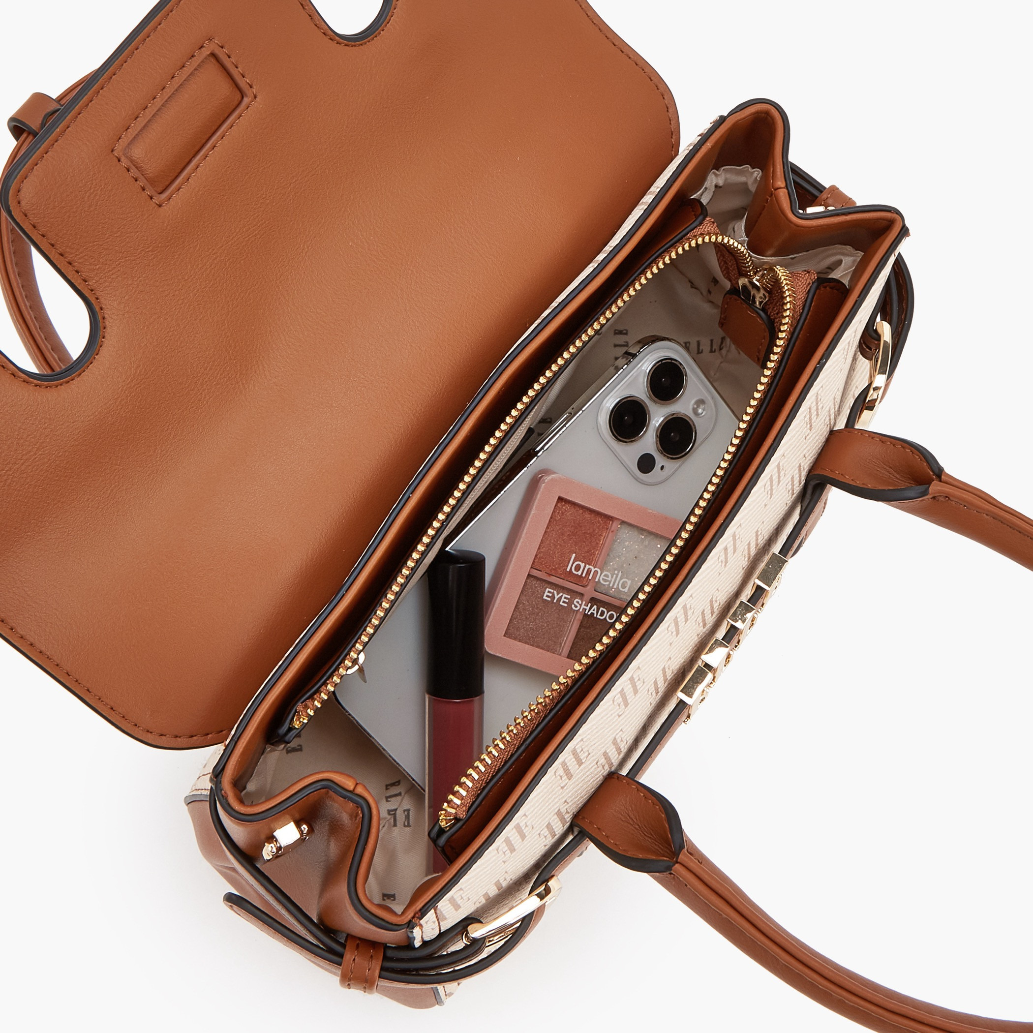شنطة ساتشل بطبعة مونوغرام مع حزام قابل للإزالة من إل-women-bagsandwallets-handbags-image-5
