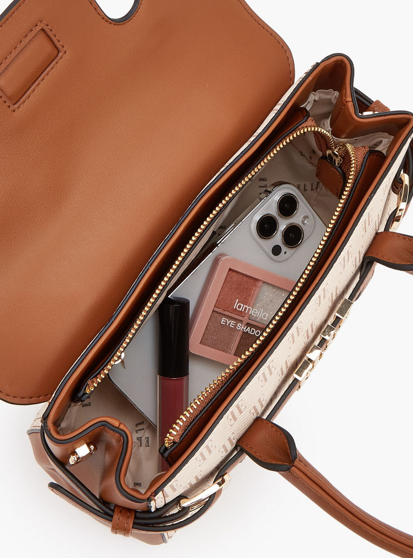 شنطة ساتشل بطبعة مونوغرام مع حزام قابل للإزالة من إل-women-bagsandwallets-handbags-image-5