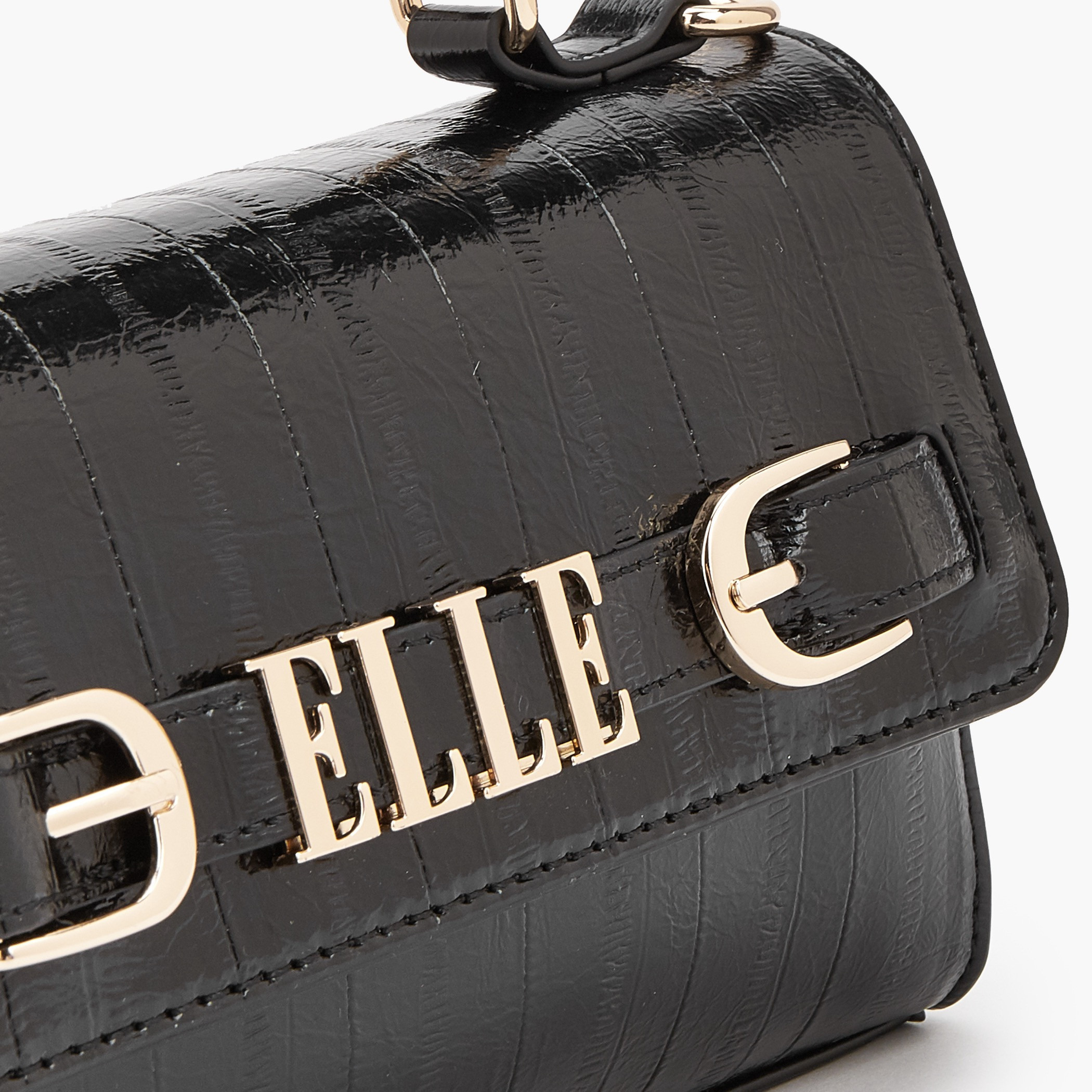 Elle Textured Satchel Bag with Detachable Strap-women-bagsandwallets-handbags-image-4