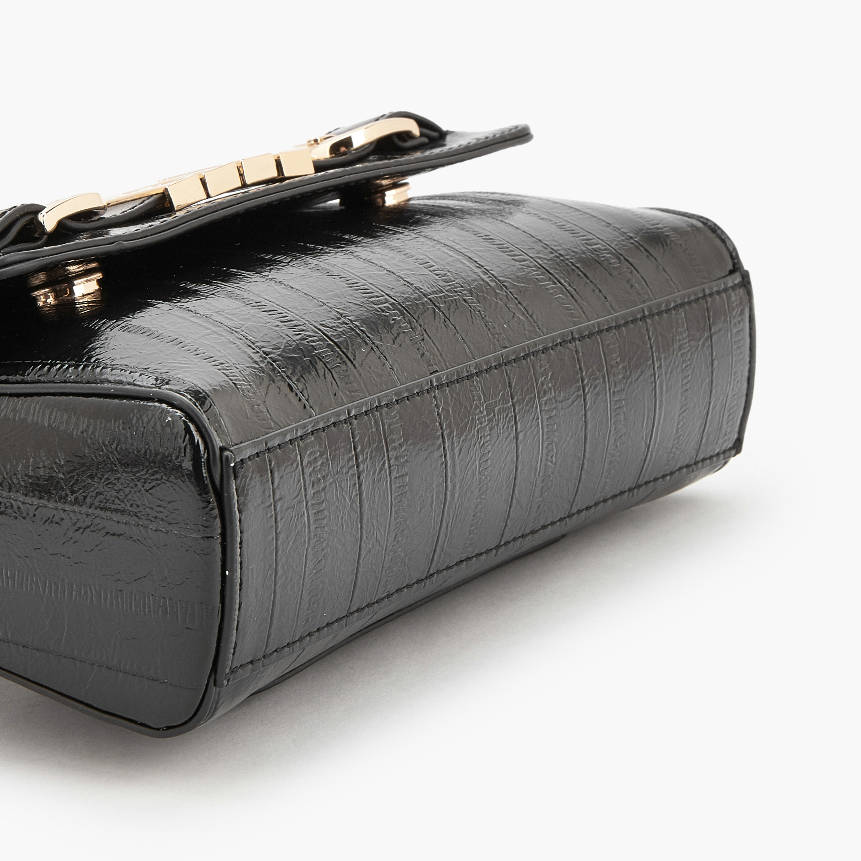Elle Textured Satchel Bag with Detachable Strap-women-bagsandwallets-handbags-image-6