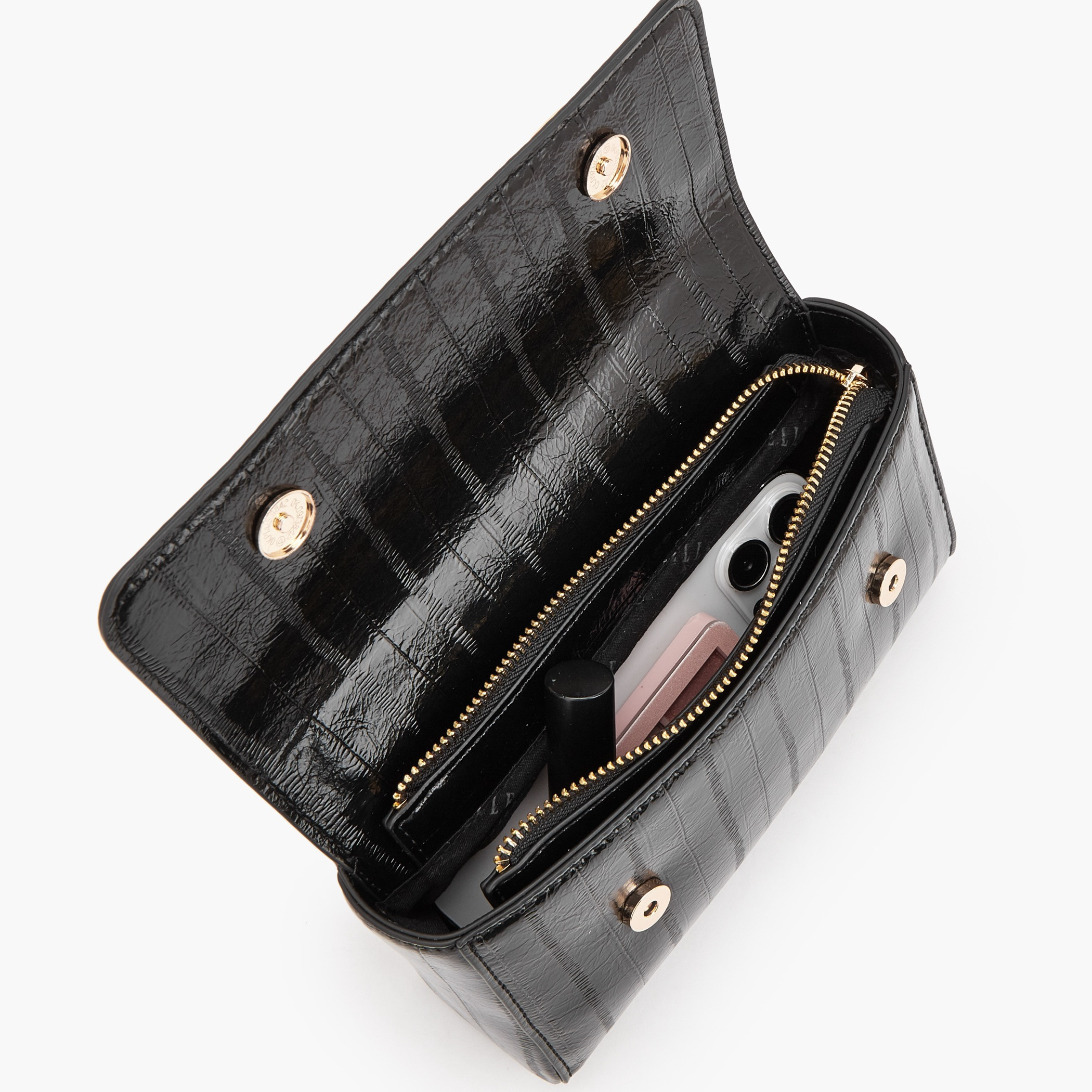 Elle Textured Satchel Bag with Detachable Strap-women-bagsandwallets-handbags-image-7