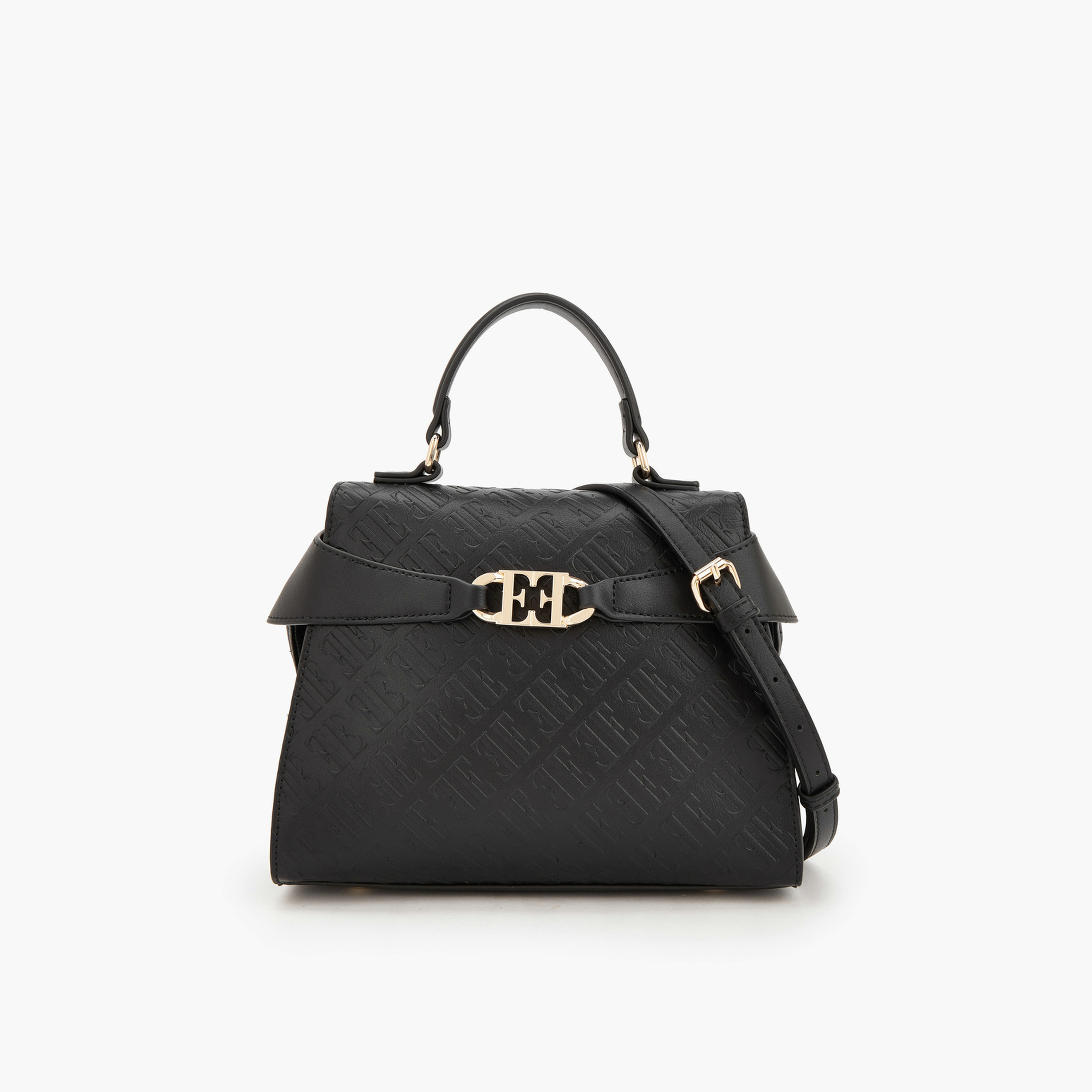 Elle Monogram Embossed Satchel Bag with Detachable Strap-women-bagsandwallets-handbags-image-4