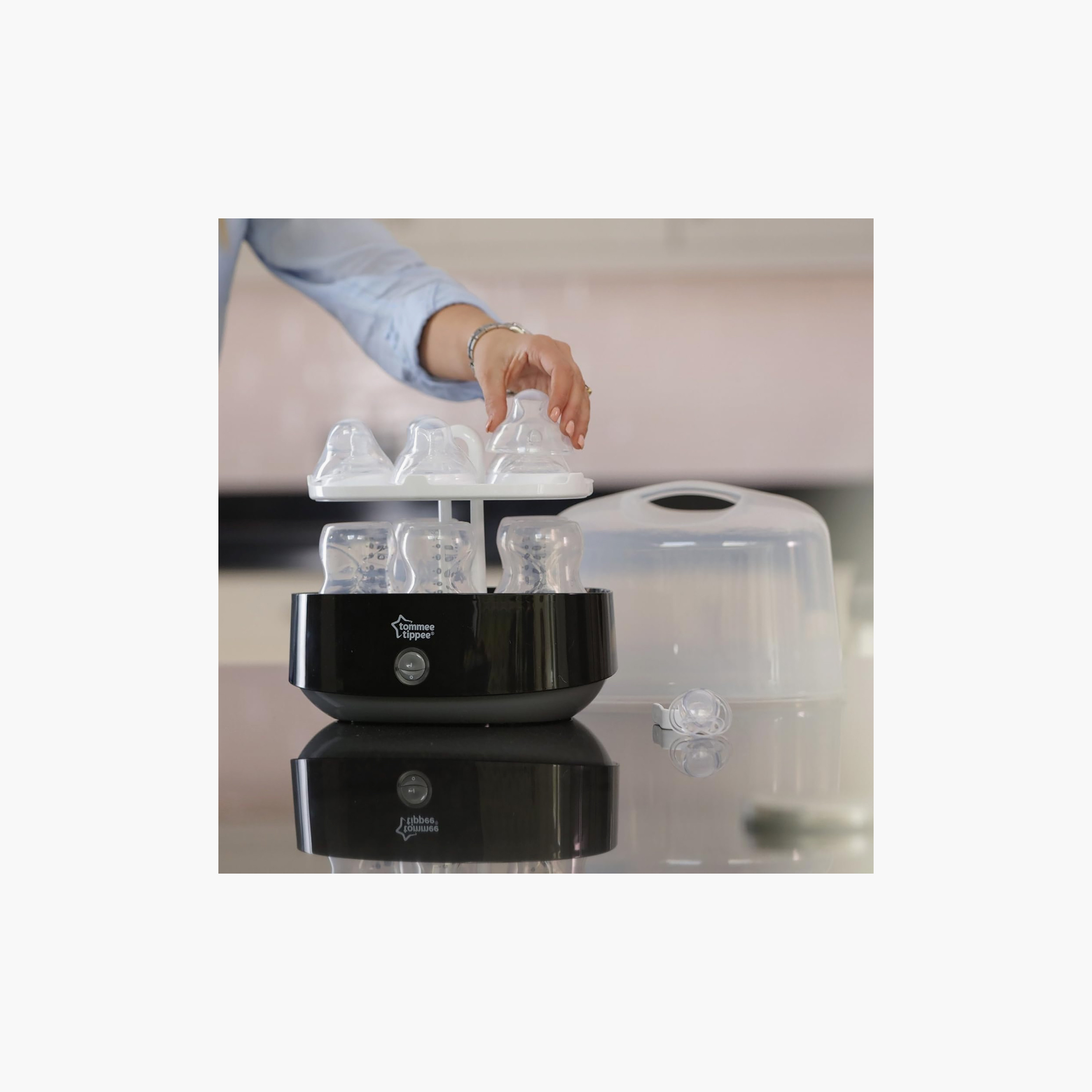 Tommee Tippee One-Button Start Electric Steriliser with 2-Tier Rack-baby-feeding-sterilizersandwarmers-image-4