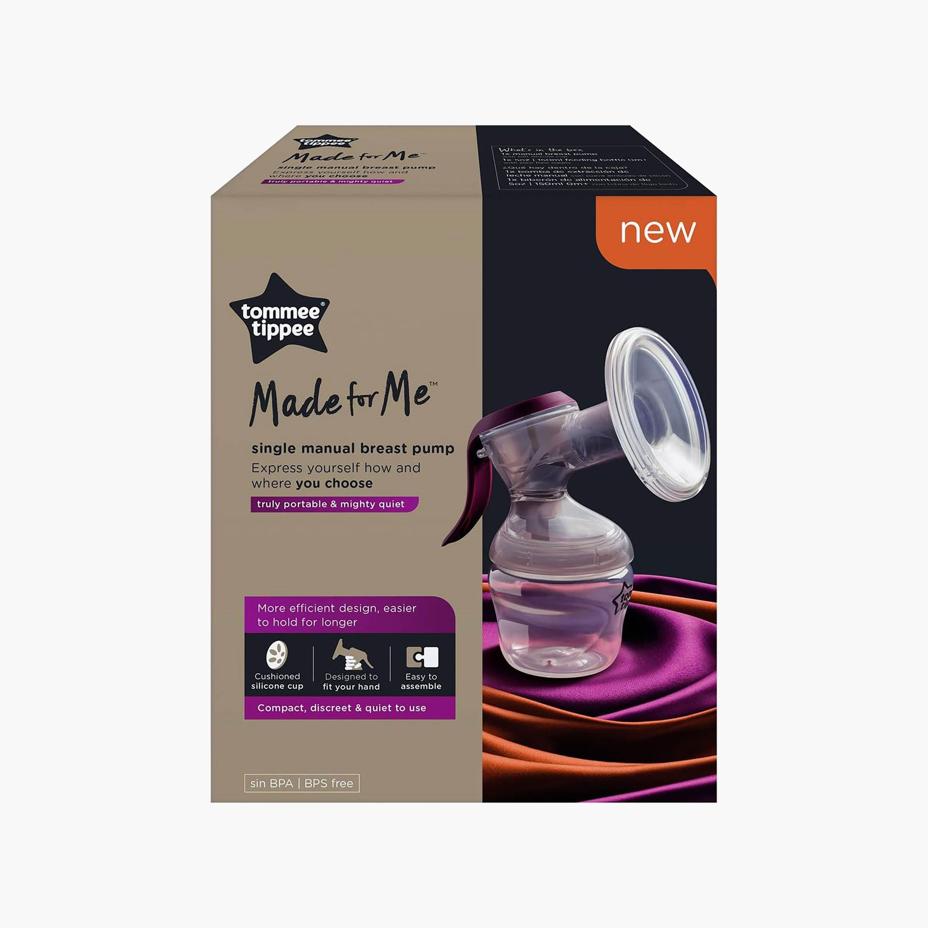Tommee Tippee Made For Me Breastfeeding Single Manual Breast Pump with Silicone Cup-baby-feeding-breastfeedingandcare-image-7