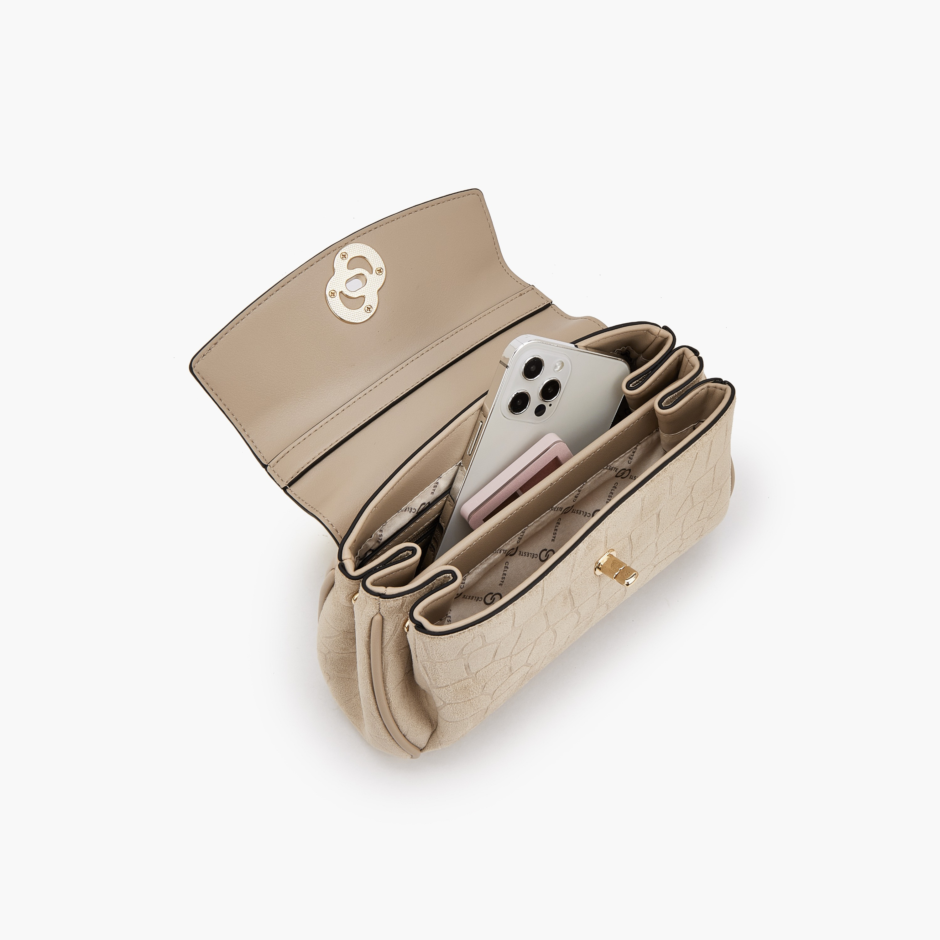 Celeste Suede Textured Satchel Bag with Detachable Strap-women-bagsandwallets-handbags-image-7