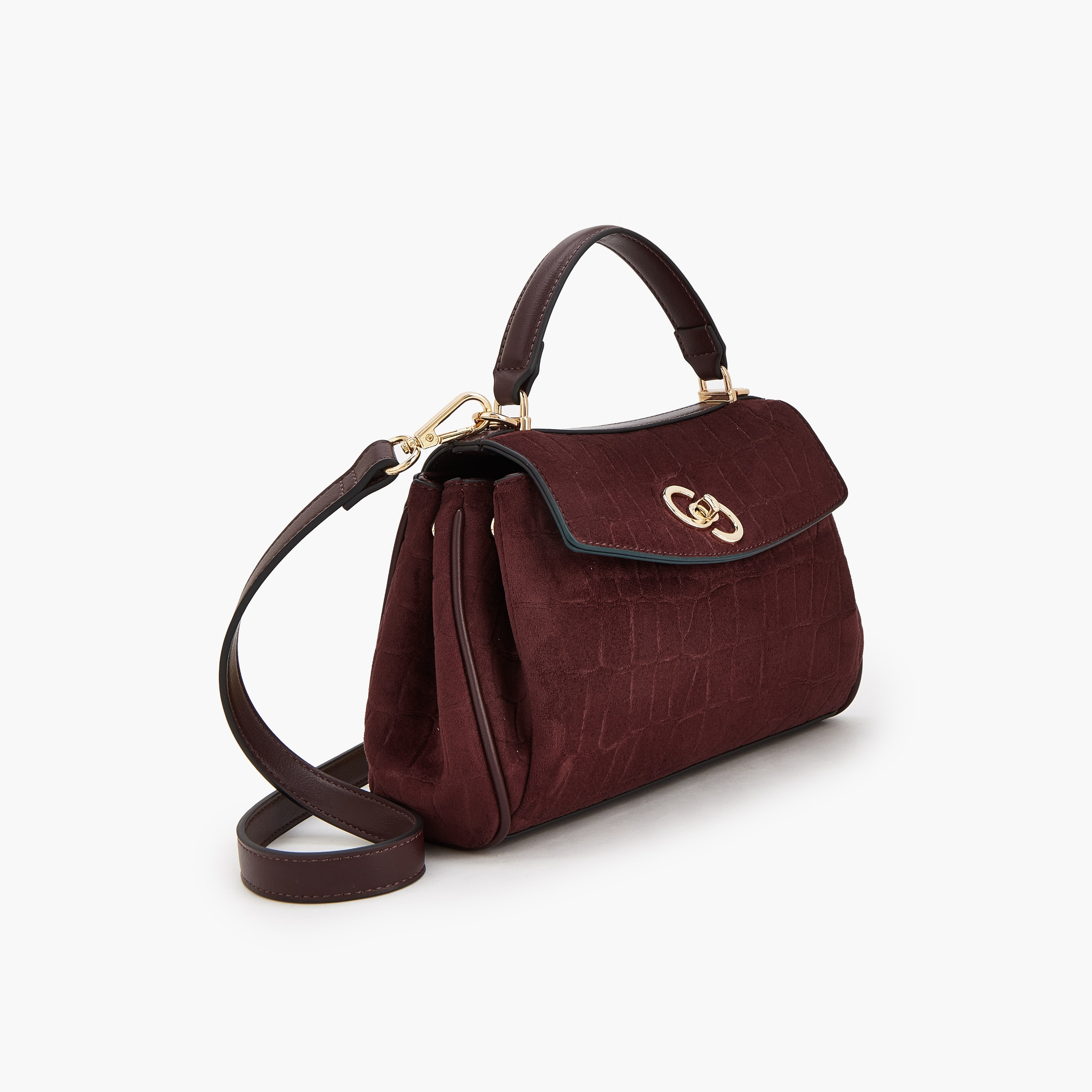 شنطة ساتشل من الشامواه بملمس بارز مع حزام قابل للإزالة من سيليست-women-bagsandwallets-handbags-image-3