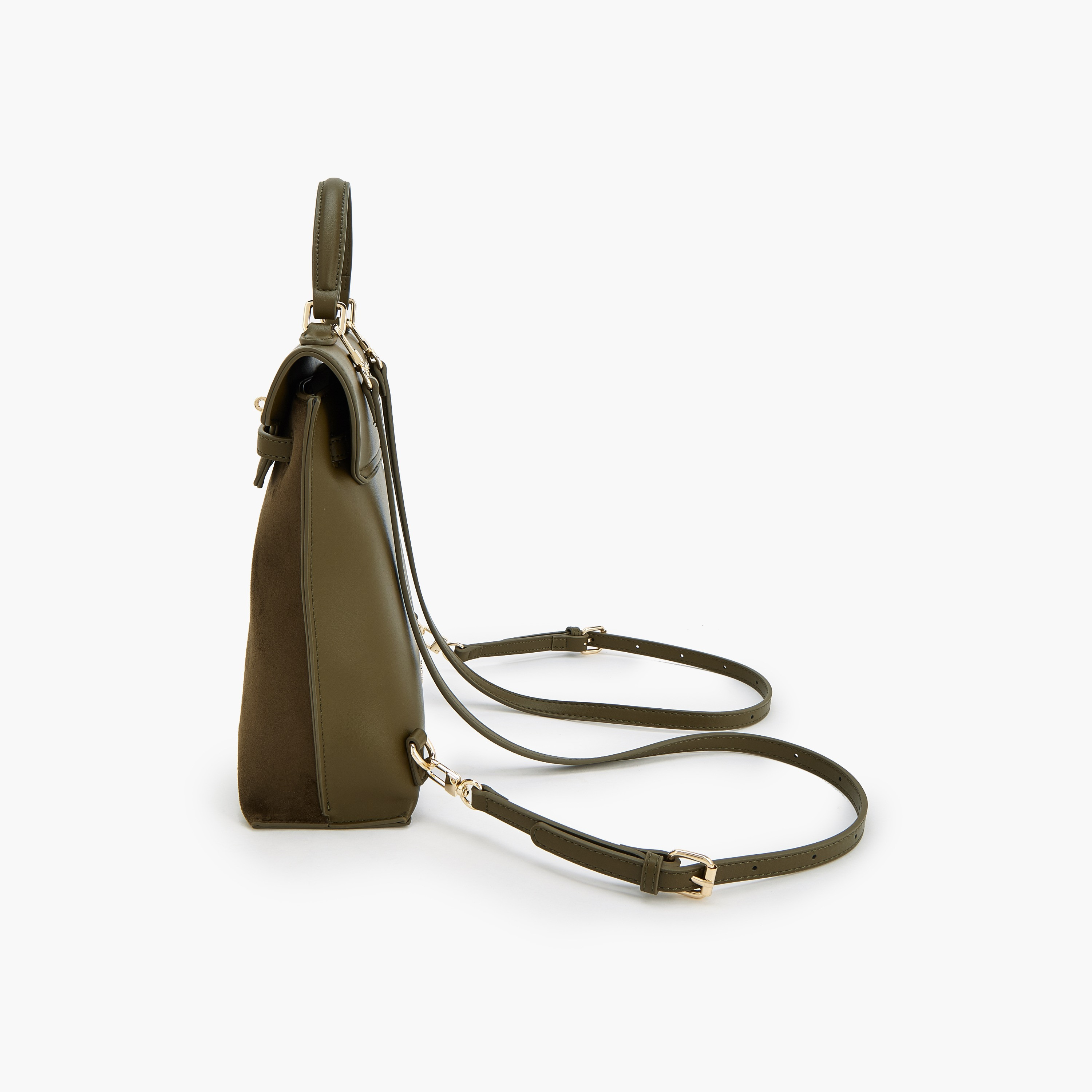 شنطة ظهر من الشامواه بملمس بارز مع قفل لَف من سيليست-women-bagsandwallets-backpacks-image-6