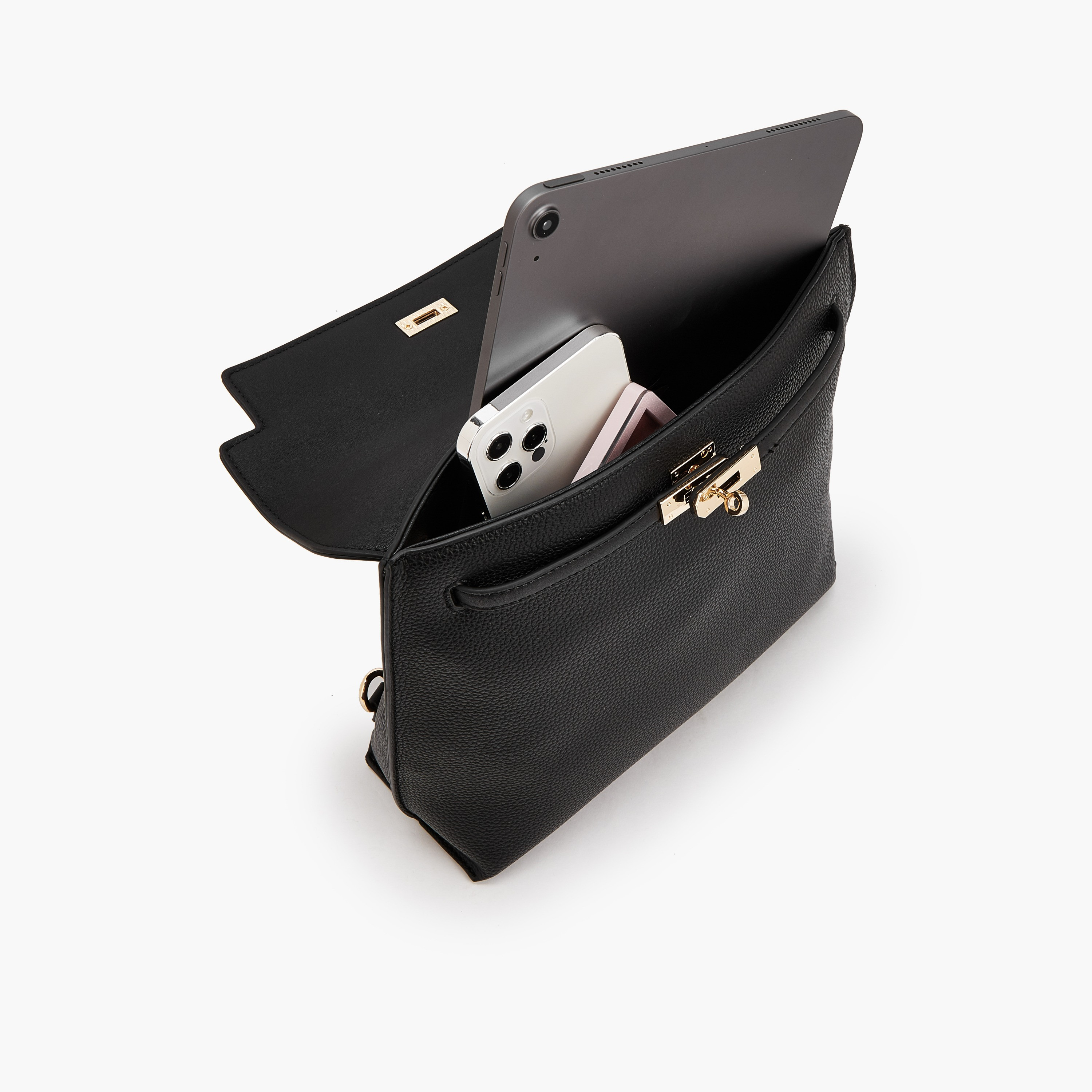 شنطة ظهر سادة مع قفل لَف من سيليست-women-bagsandwallets-backpacks-image-8