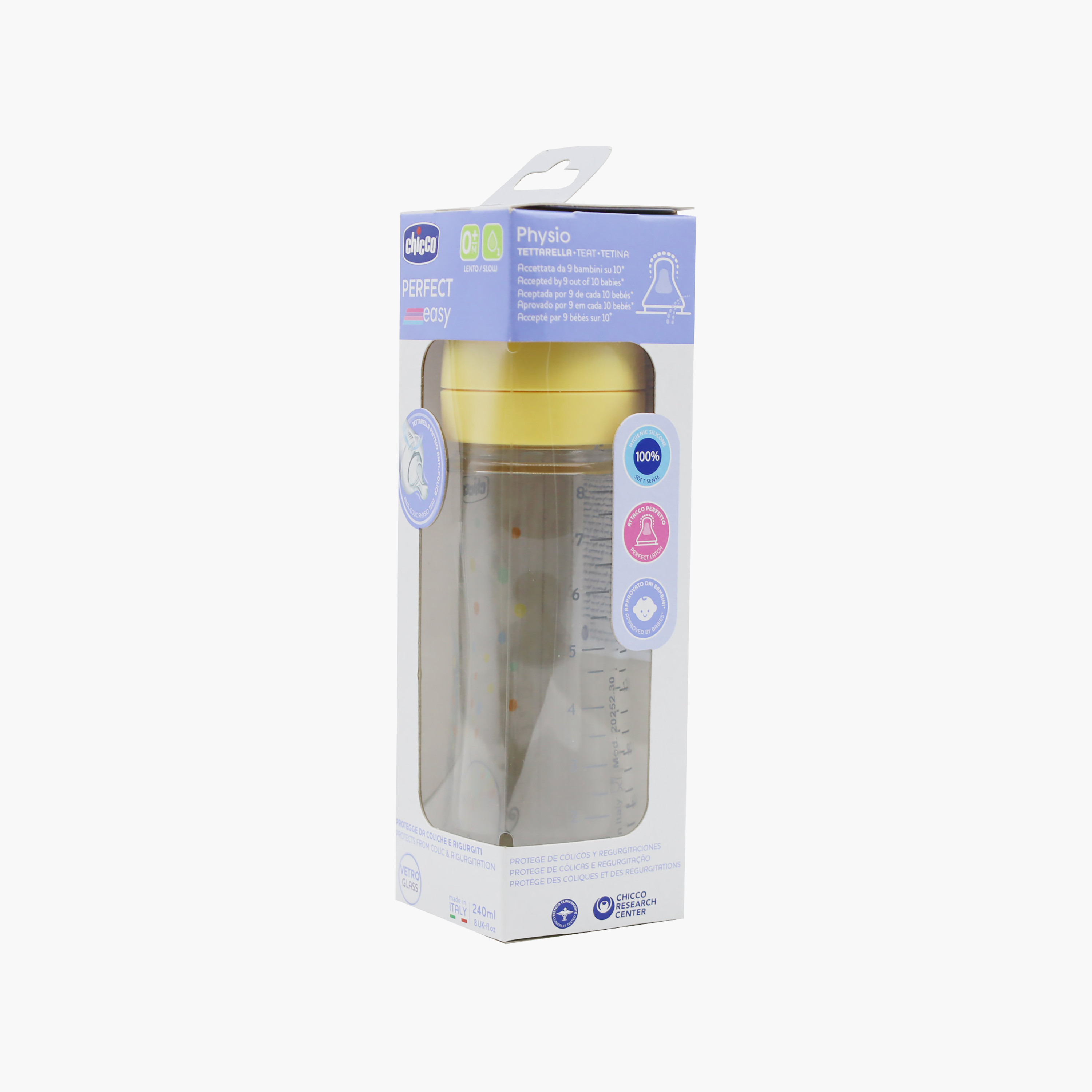 Chicco Slow Flow Feeding Bottle with Teat & Cap - 240 ml-baby-feeding-feedingbottles-bottlesandteats-image-2